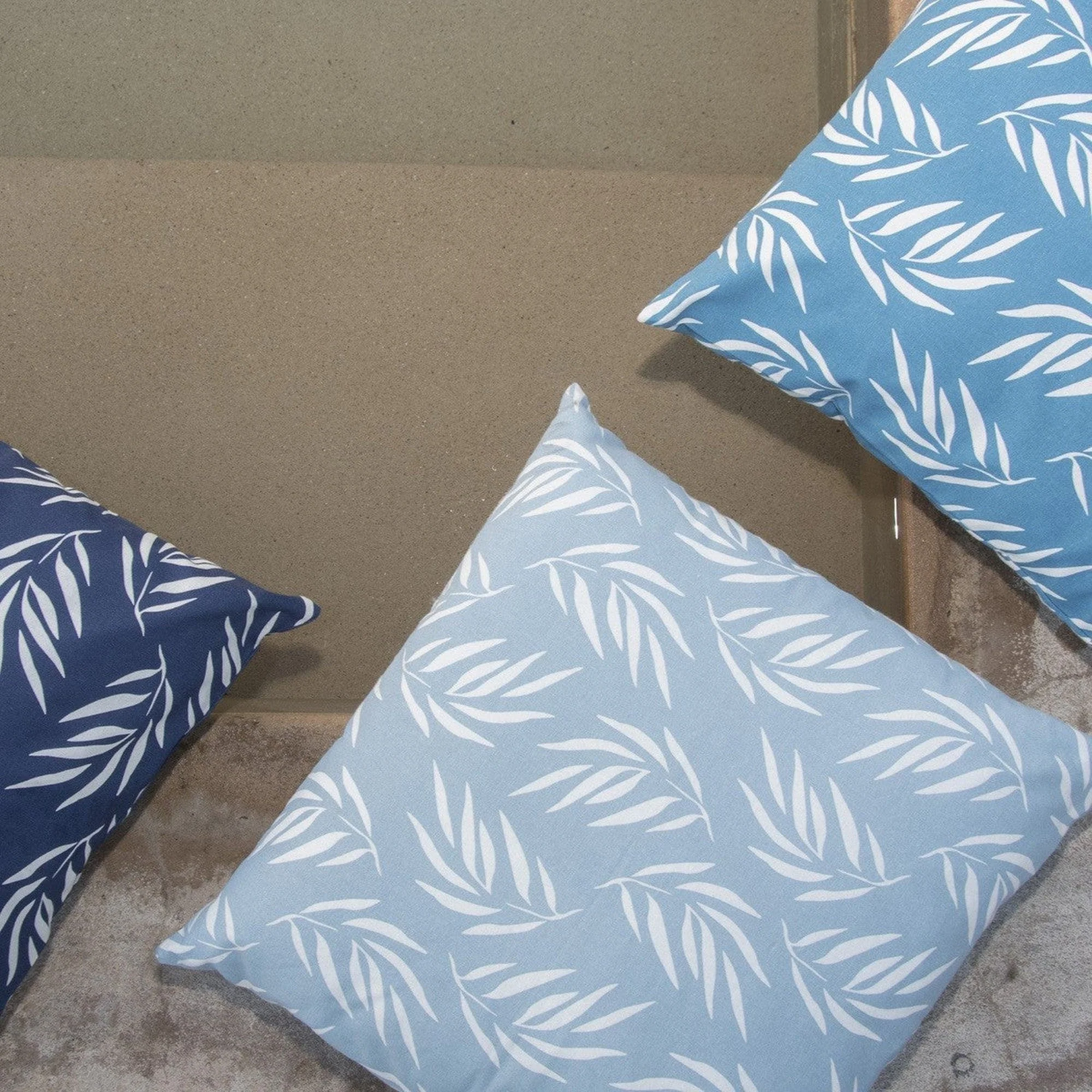 Housse De Coussin D'Extérieur - Coton - Bleu - Foliage - Image 4