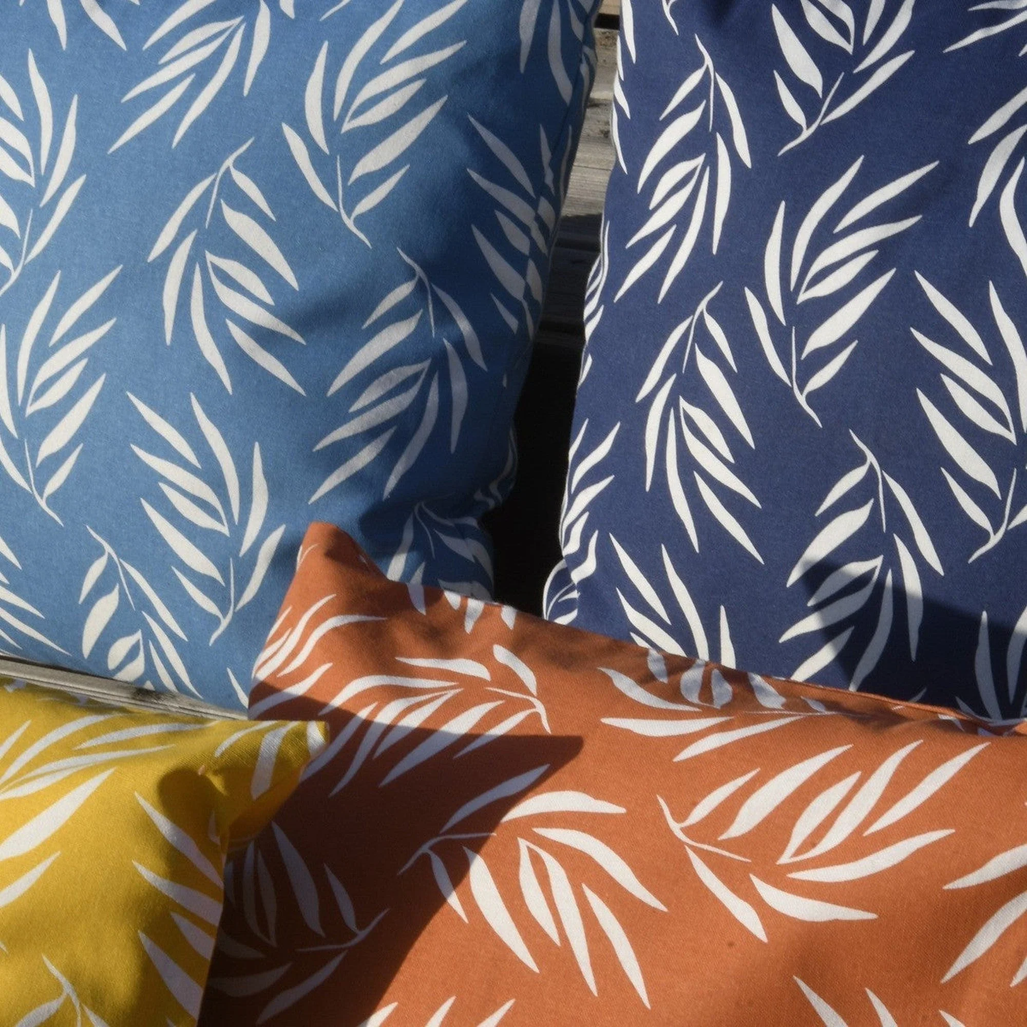 Housse De Coussin D'Extérieur - Coton - Bleu - Foliage - Image 5
