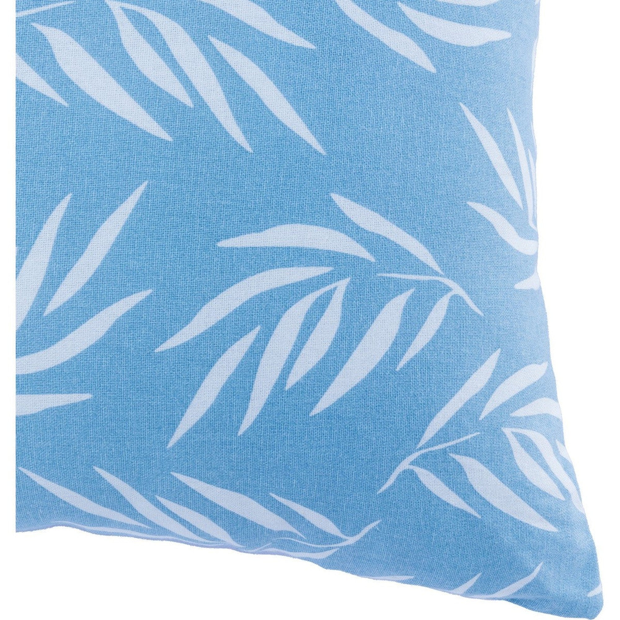 Housse De Coussin D'Extérieur - Coton - Bleu Ciel - Foliage - Image 3