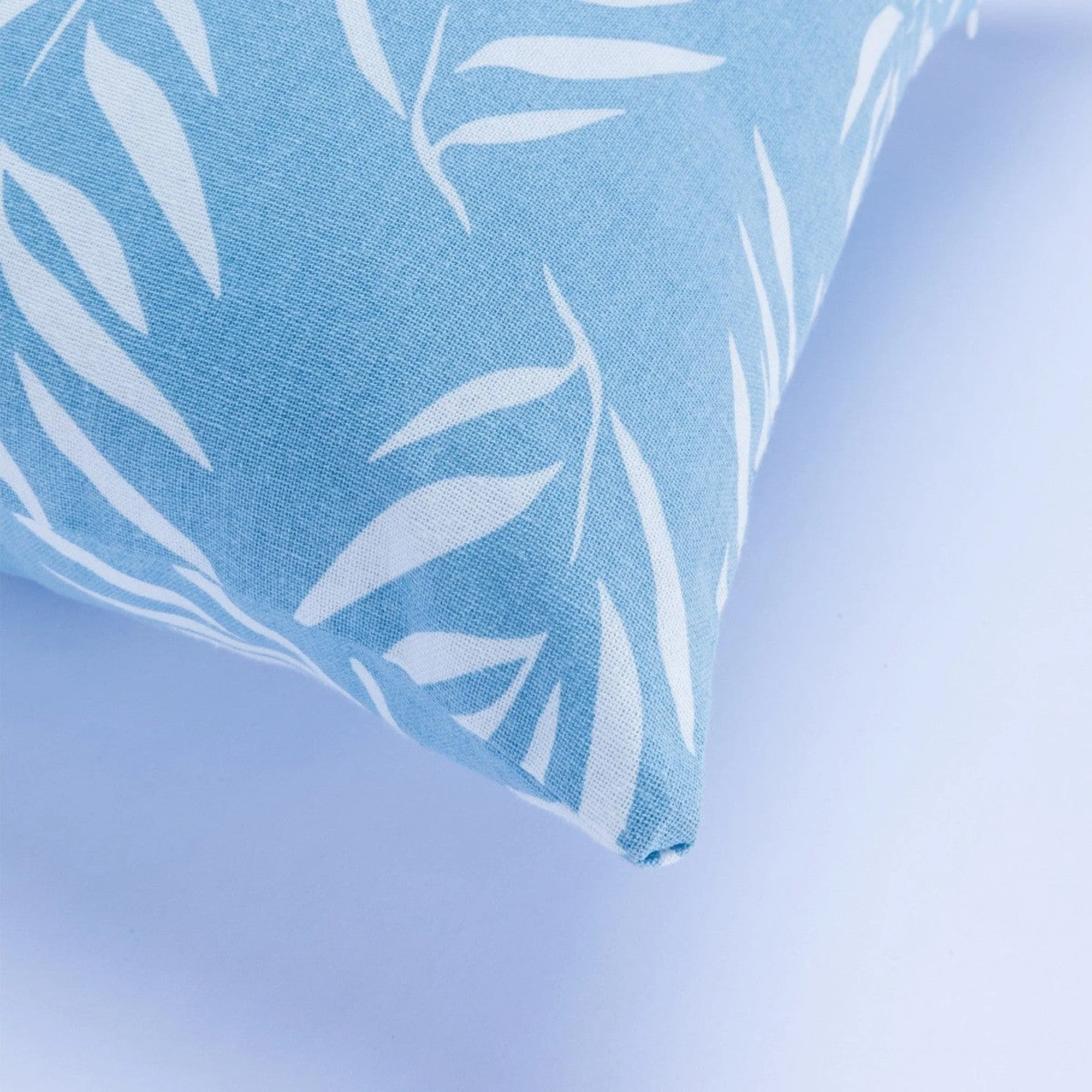 Housse De Coussin D'Extérieur - Coton - Bleu Ciel - Foliage - Image 4