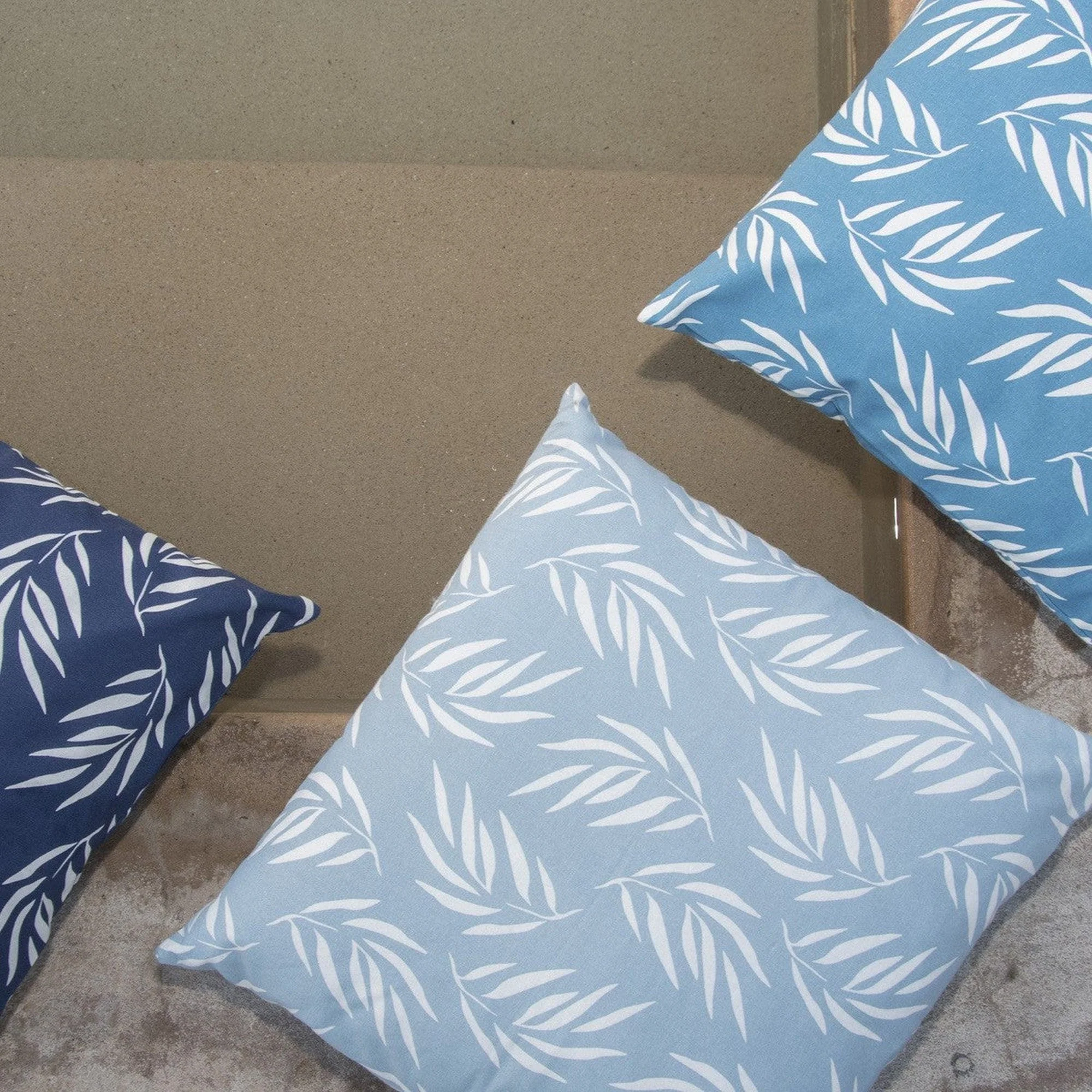 Housse De Coussin D'Extérieur - Coton - Bleu Ciel - Foliage - Image 5