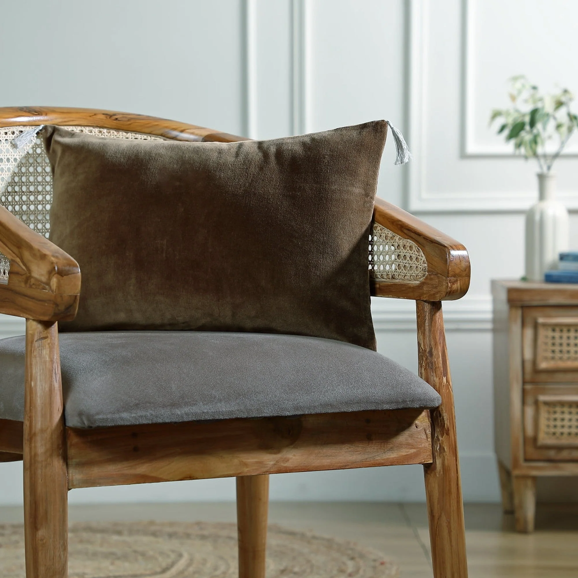 Housse De Coussin - Velours De Coton - Brun Chêne - Danube - Image 3