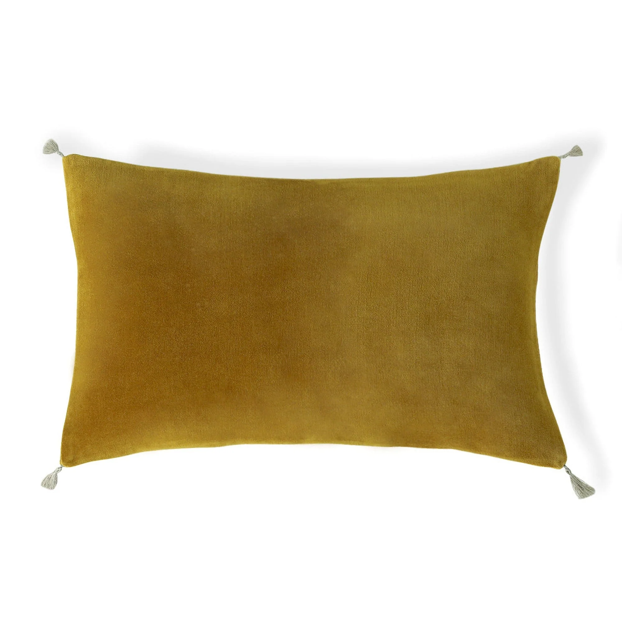 Housse De Coussin - Velours De Coton - Jaune Moutarde - Danube - Image 2
