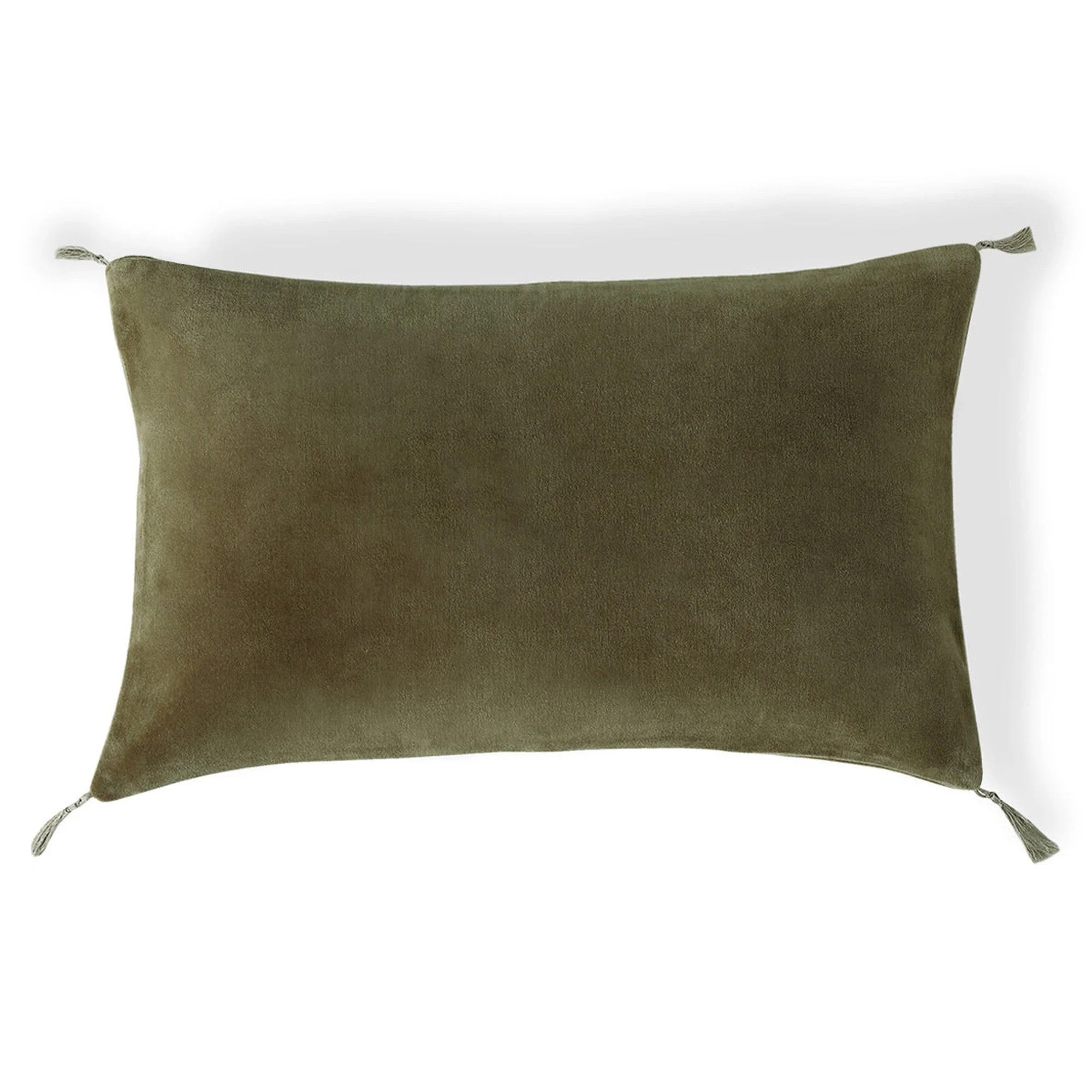 Housse De Coussin - Velours De Coton - Vert Kaki - Danube - Image 2