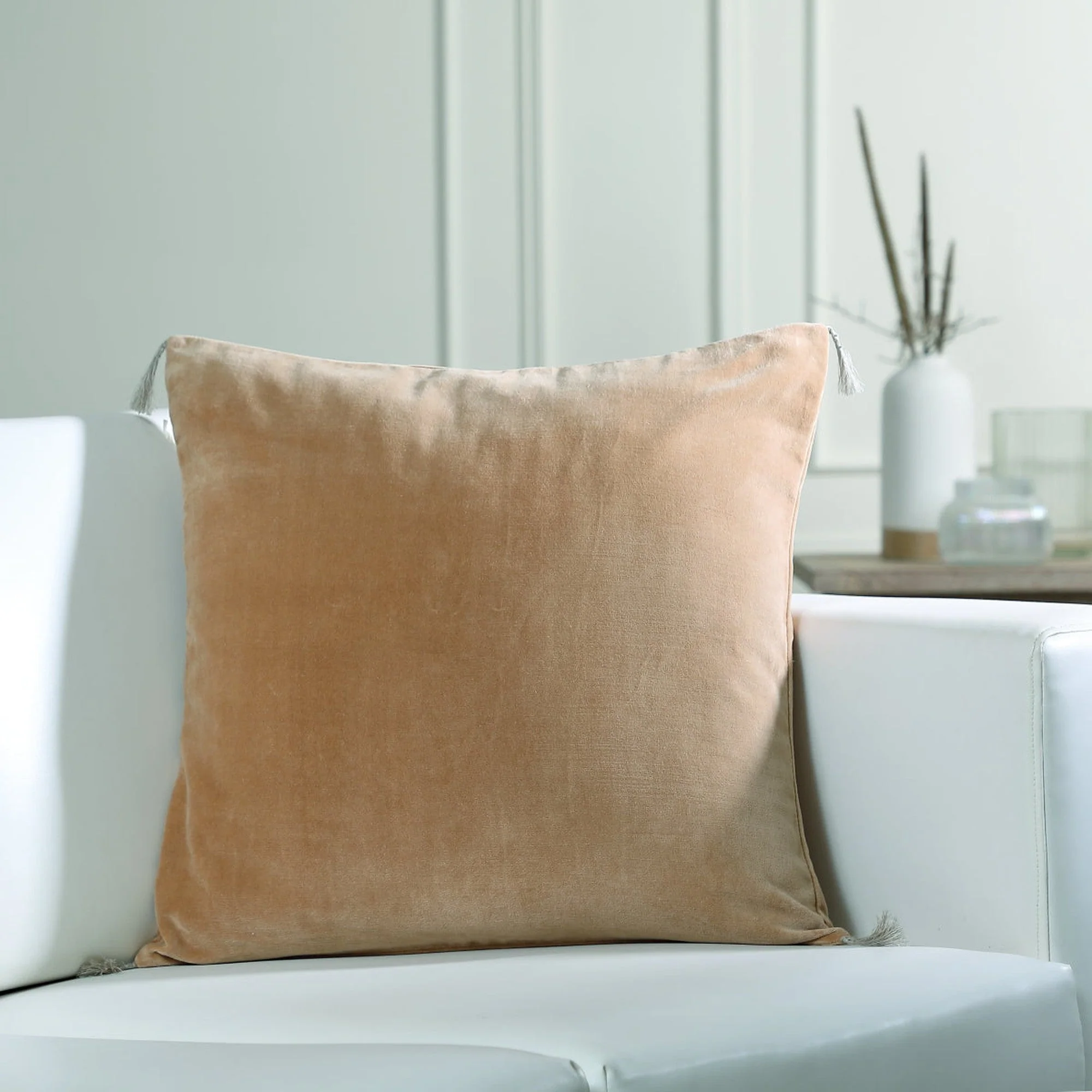 Housse De Coussin - Velours De Coton - Camel - Danube - Image 3