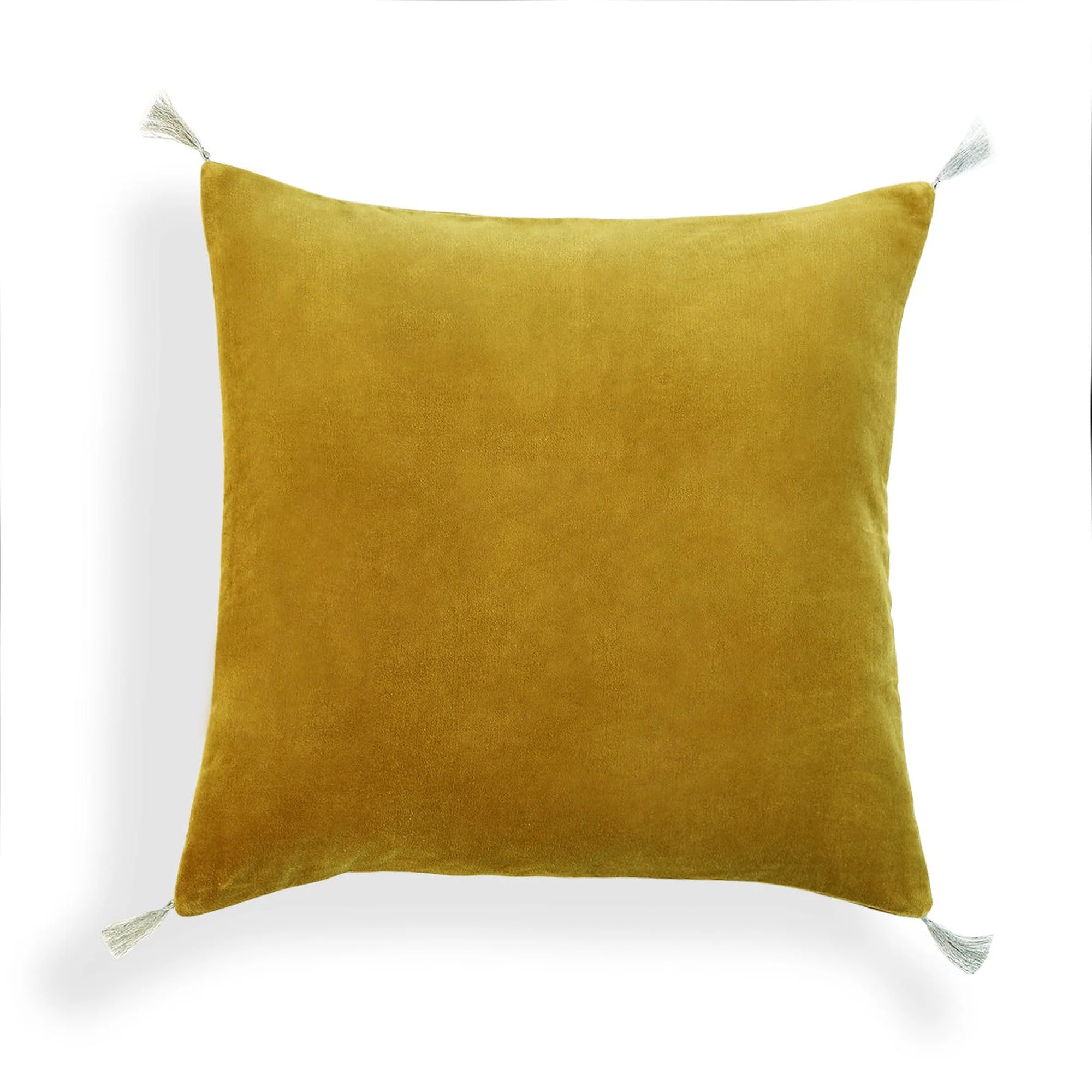 Housse De Coussin - Velours De Coton - Jaune Moutarde - Danube - Image 2