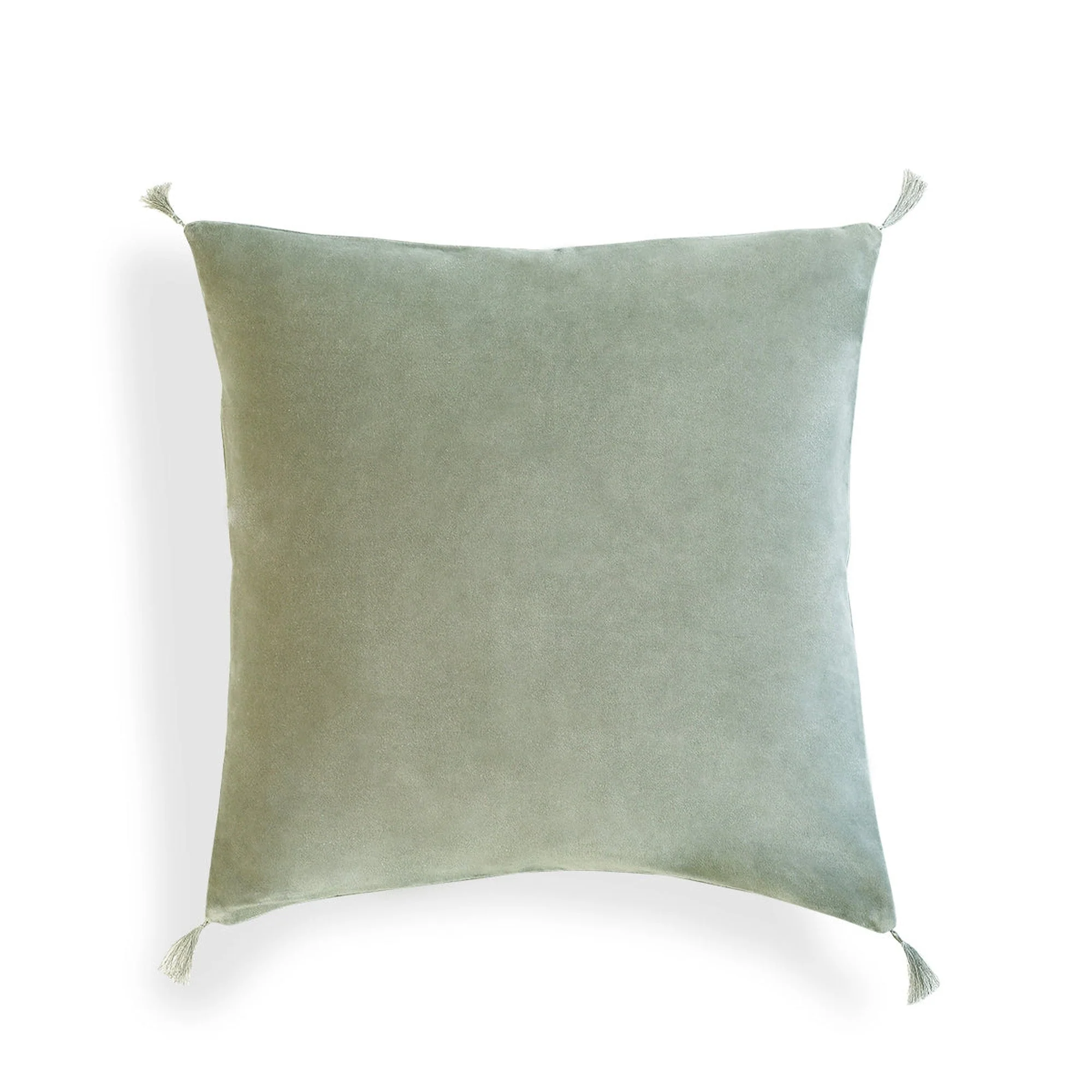 Housse De Coussin - Velours De Coton - Vert De Gris - Danube - Image 2