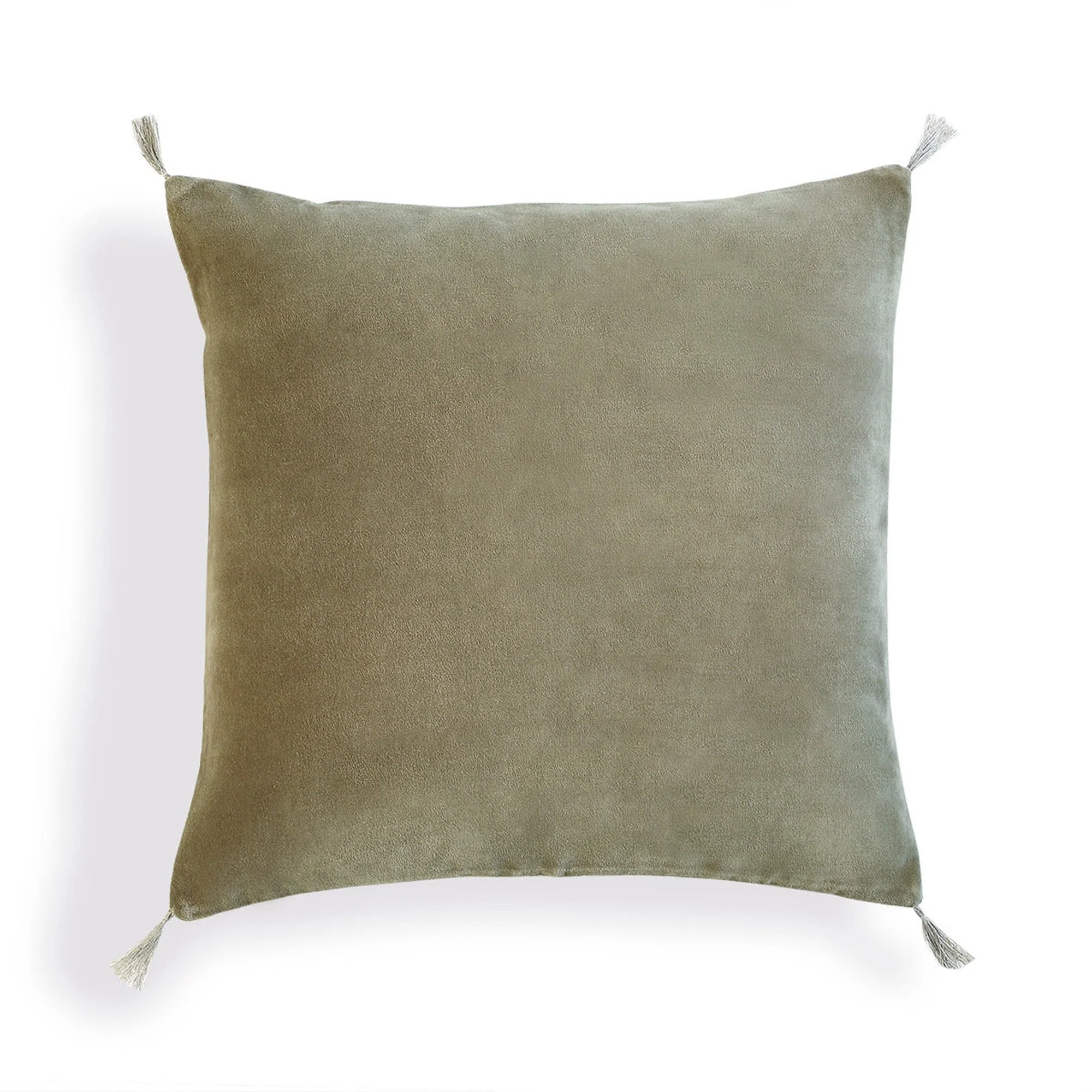 Housse De Coussin - Velours De Coton - Vert Kaki - Danube - Image 2