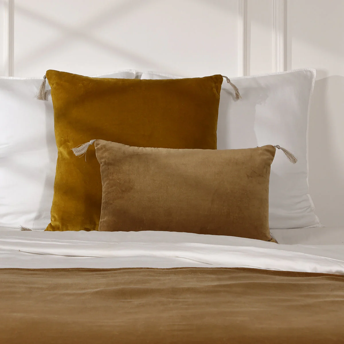 Housse De Coussin - Velours De Coton - Camel - Danube - Image 4