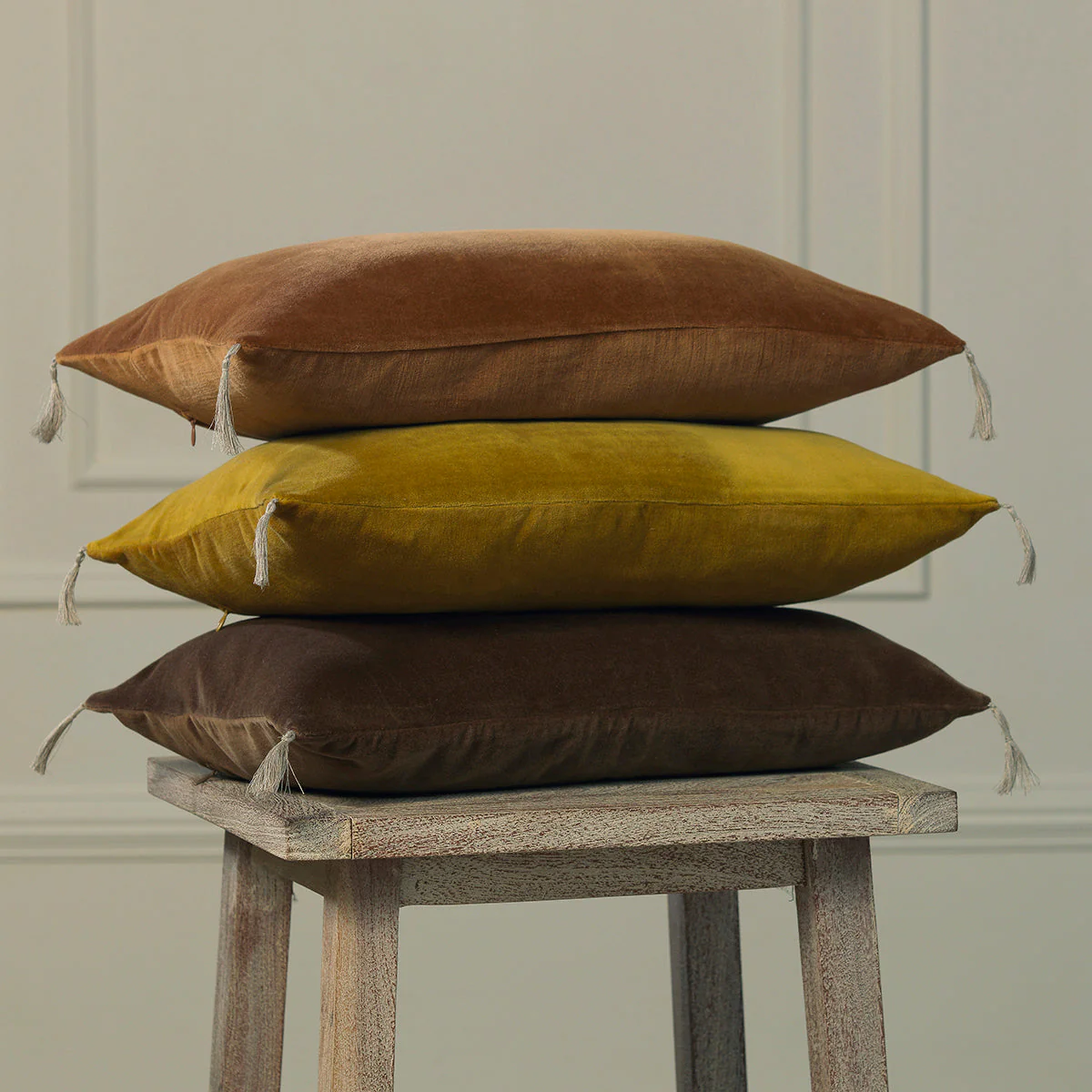 Housse De Coussin - Velours De Coton - Jaune Moutarde - Danube - Image 5