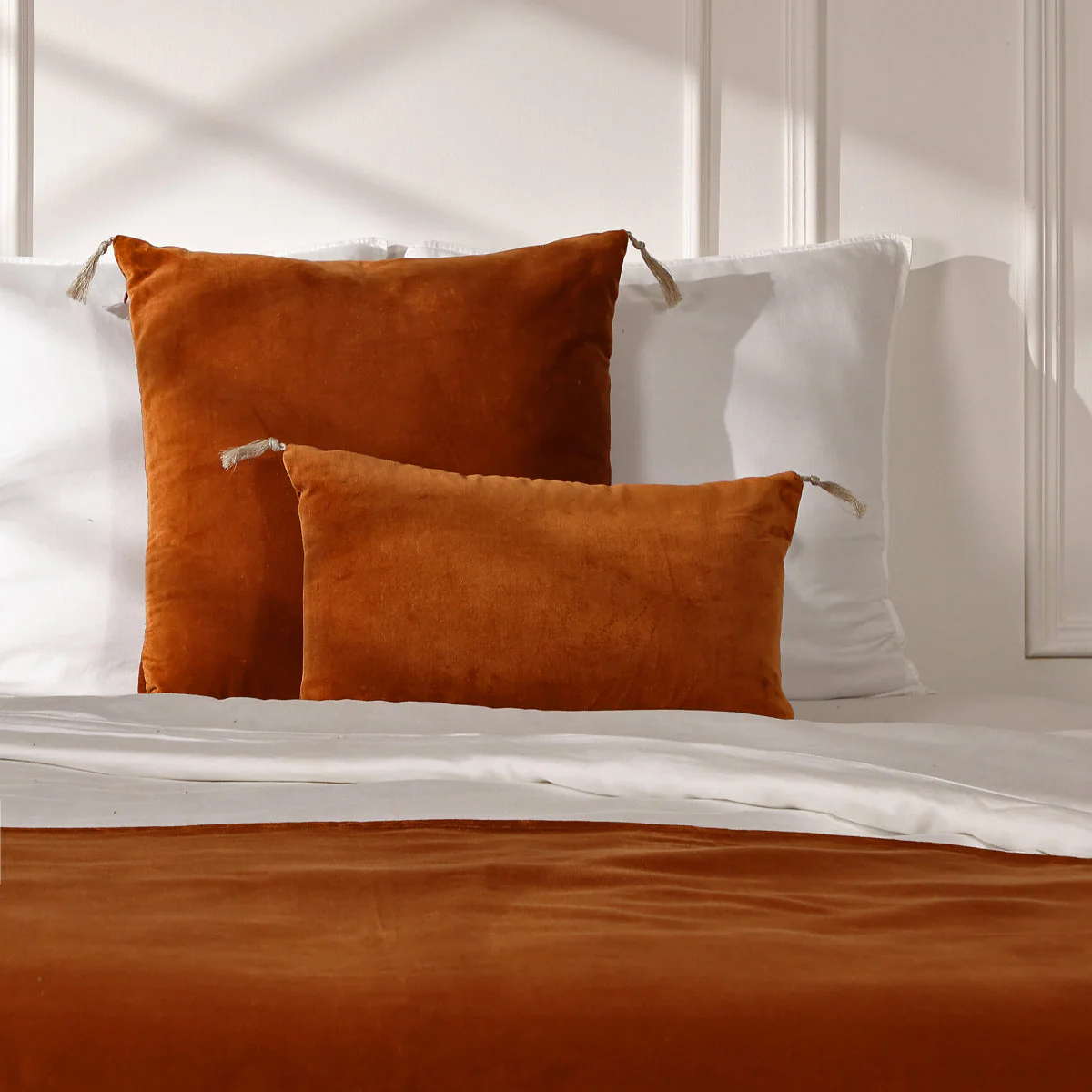 Housse De Coussin - Velours De Coton - Terracotta - Danube - Image 4