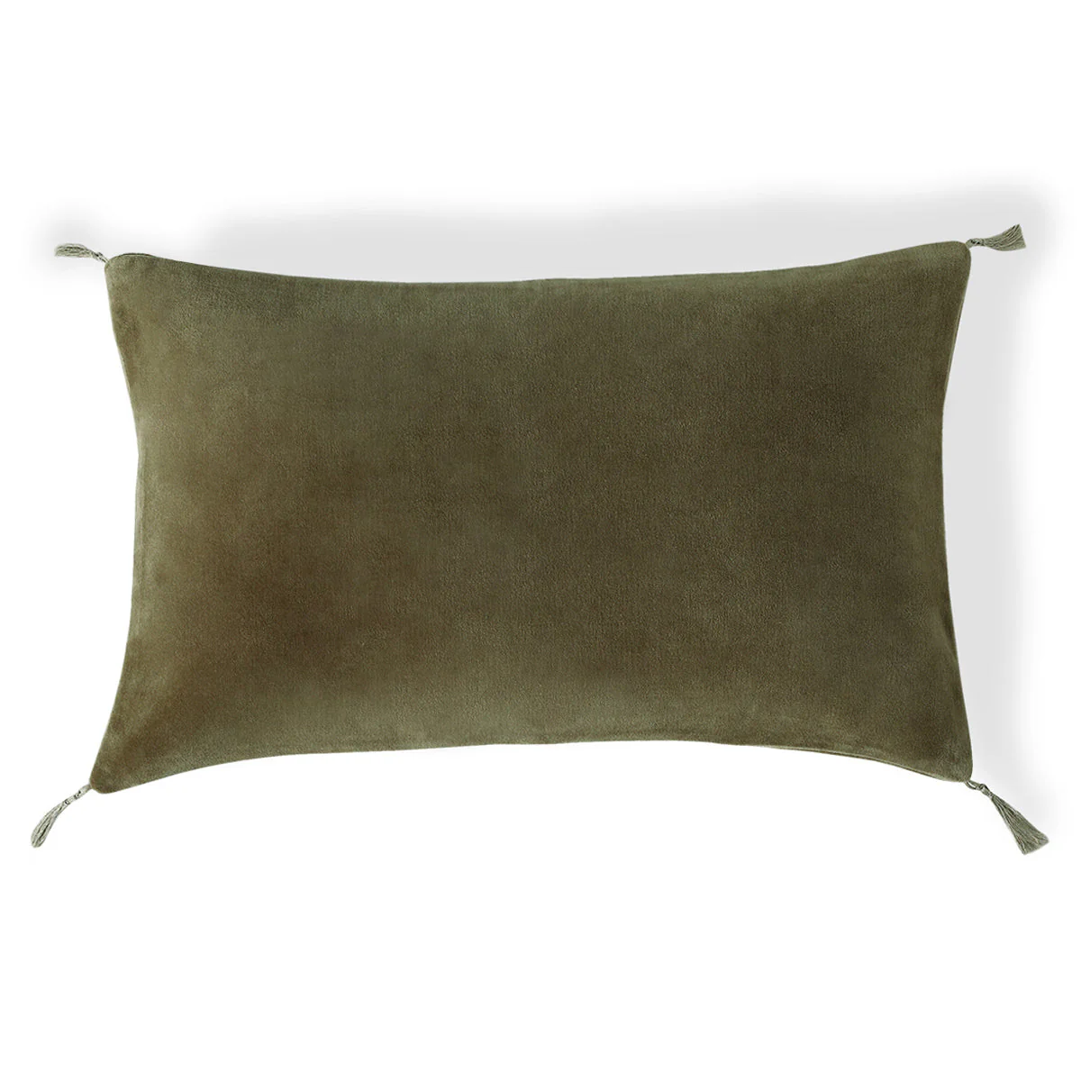 Housse De Coussin - Velours De Coton - Vert Kaki - Danube - Image 2