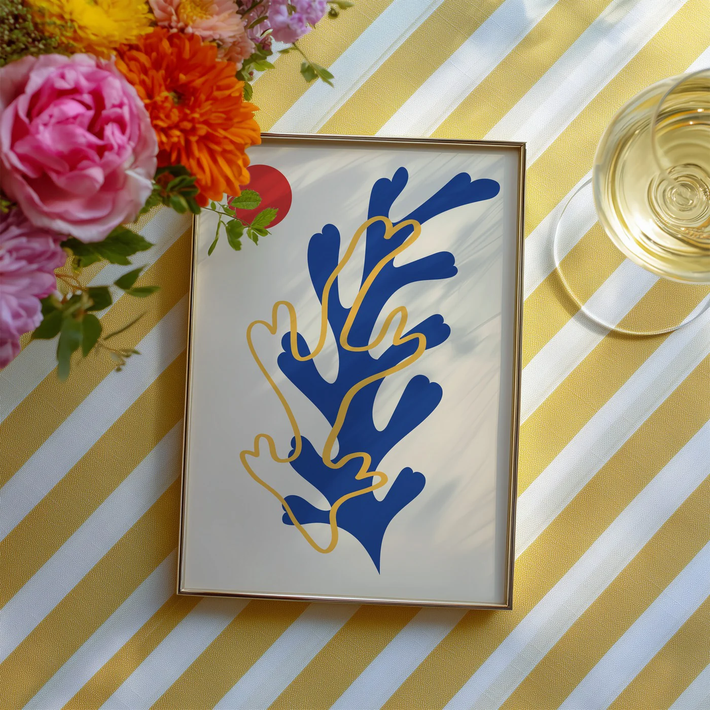 Affiche Abstarct Flowers 2 - Blue/Rouge - Image 3