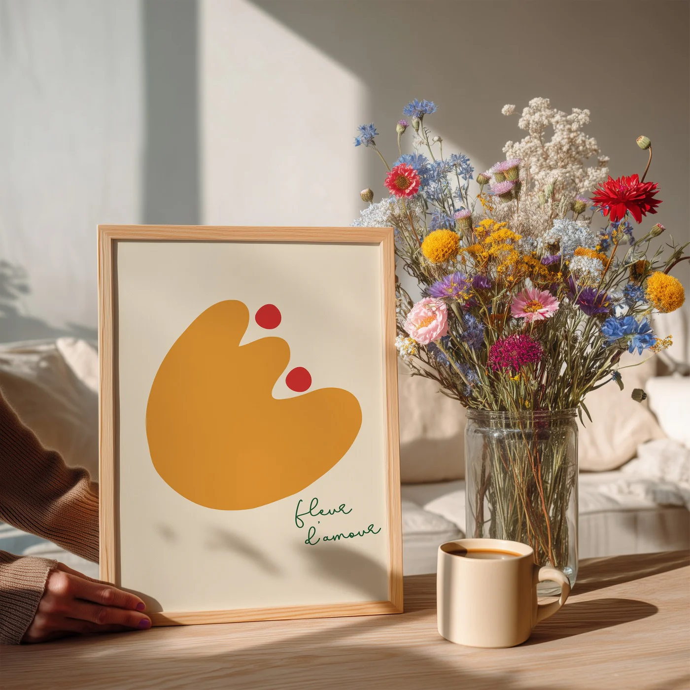 Affiche Fleur D'Amour - Jaune - Image 2