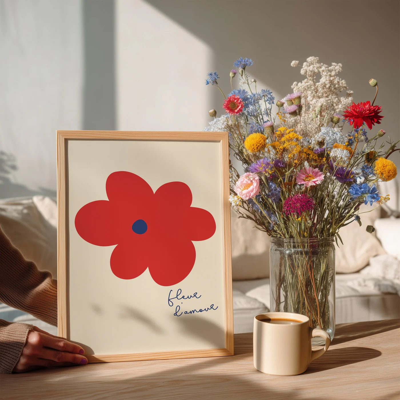 Affiche Fleur D'Amour - Rouge - Image 2