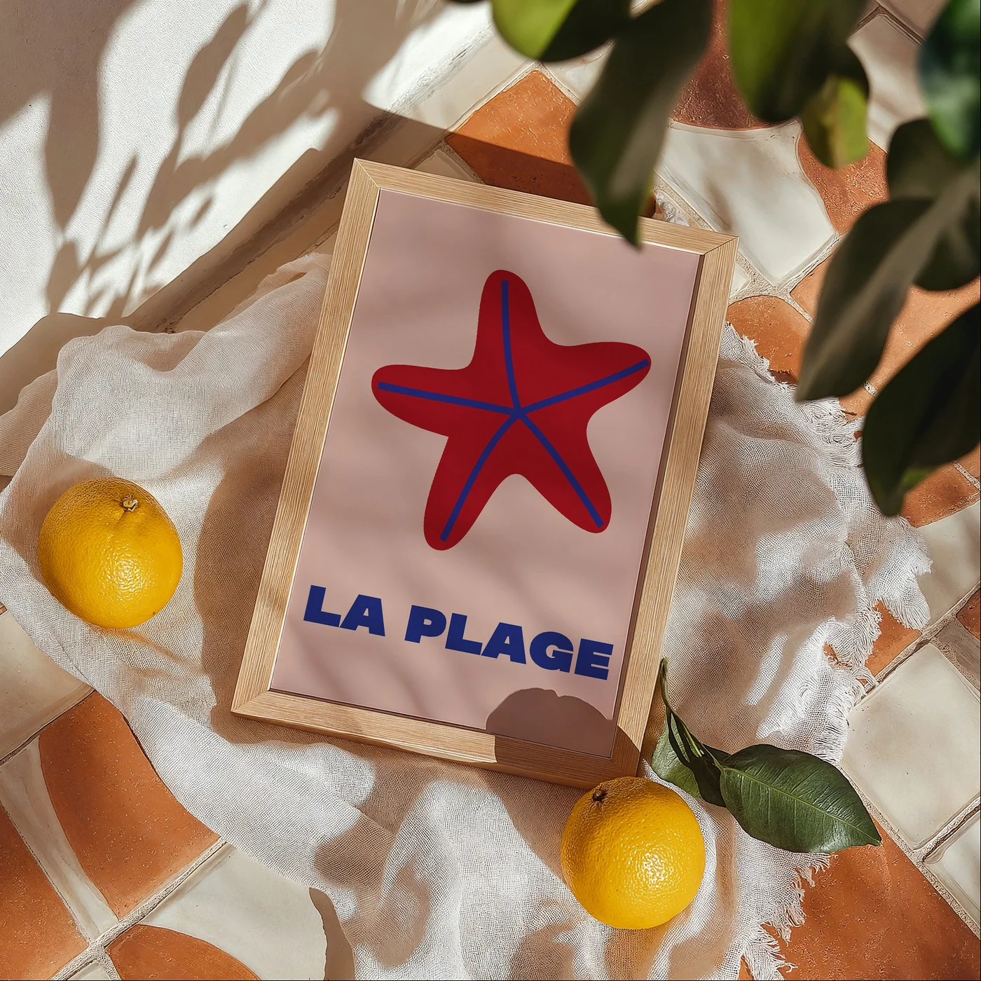 Affiche La Plage 1 - Rose - Image 2