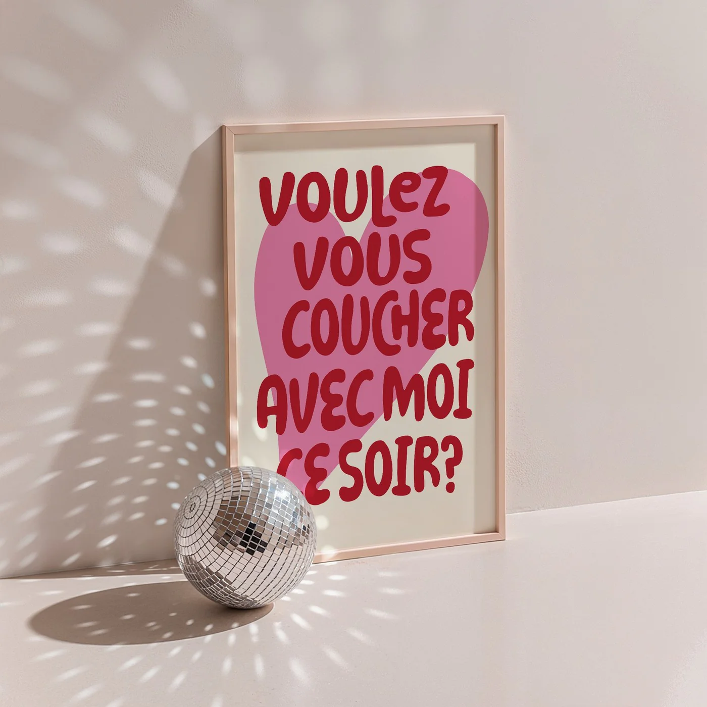 Affiche Voulez Vous Coucher - Rose - Image 2
