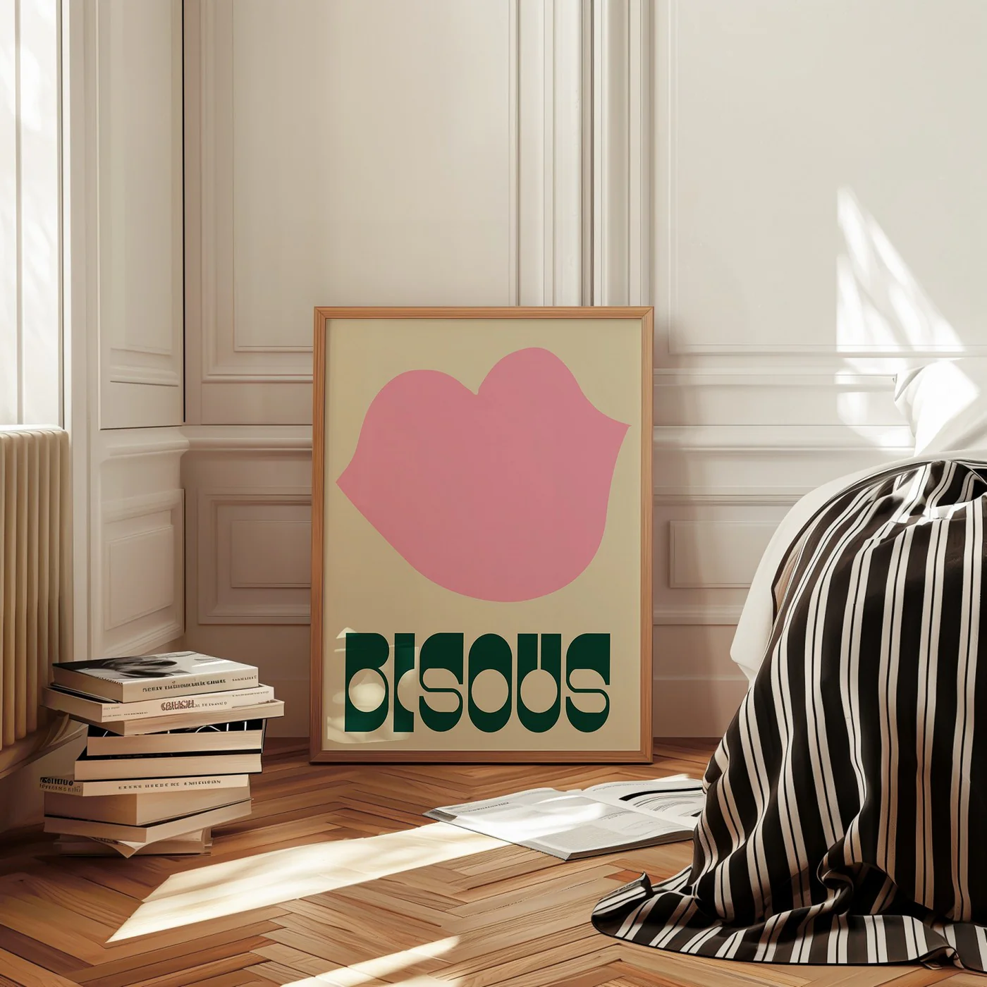 Affiche Bisous Vintage - Rose - Image 2