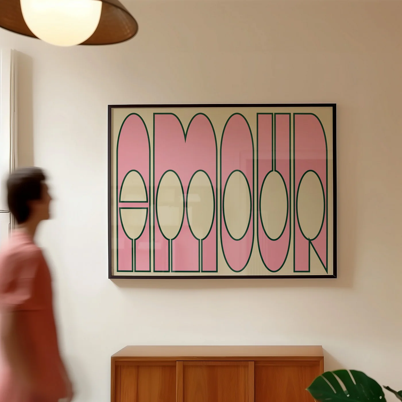 Affiche Amour Vintage - Rose - Image 3