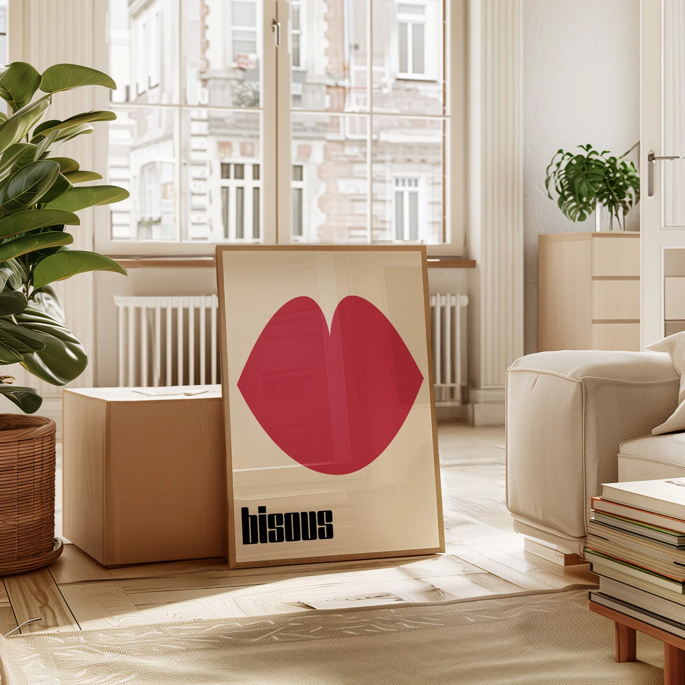 Affiche Bisous - Rouge - Image 2