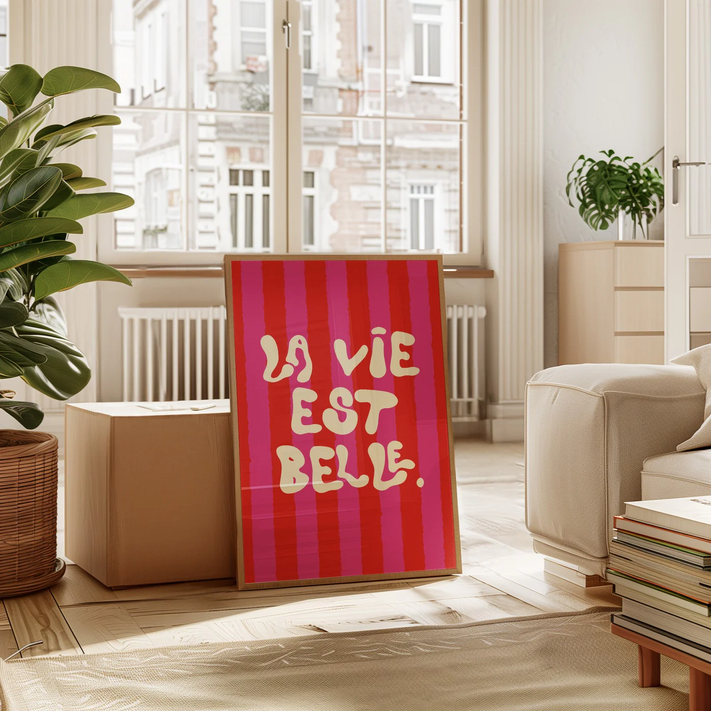 Affiche La Vie Est Belle - Rose - Image 2