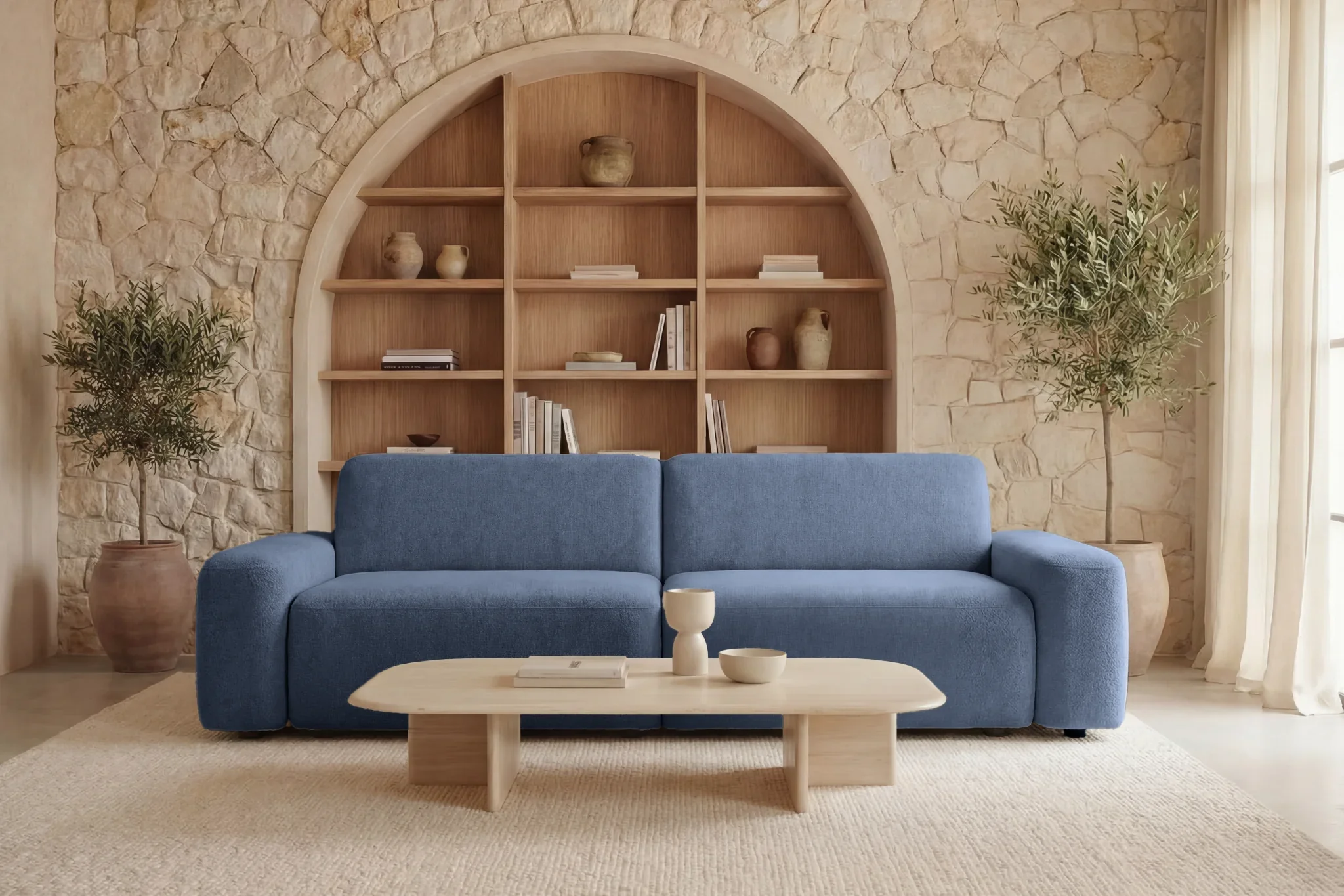 Ivy - Canapé Droit Convertible Coffre Tissu Chiné 3 Places - Image 14