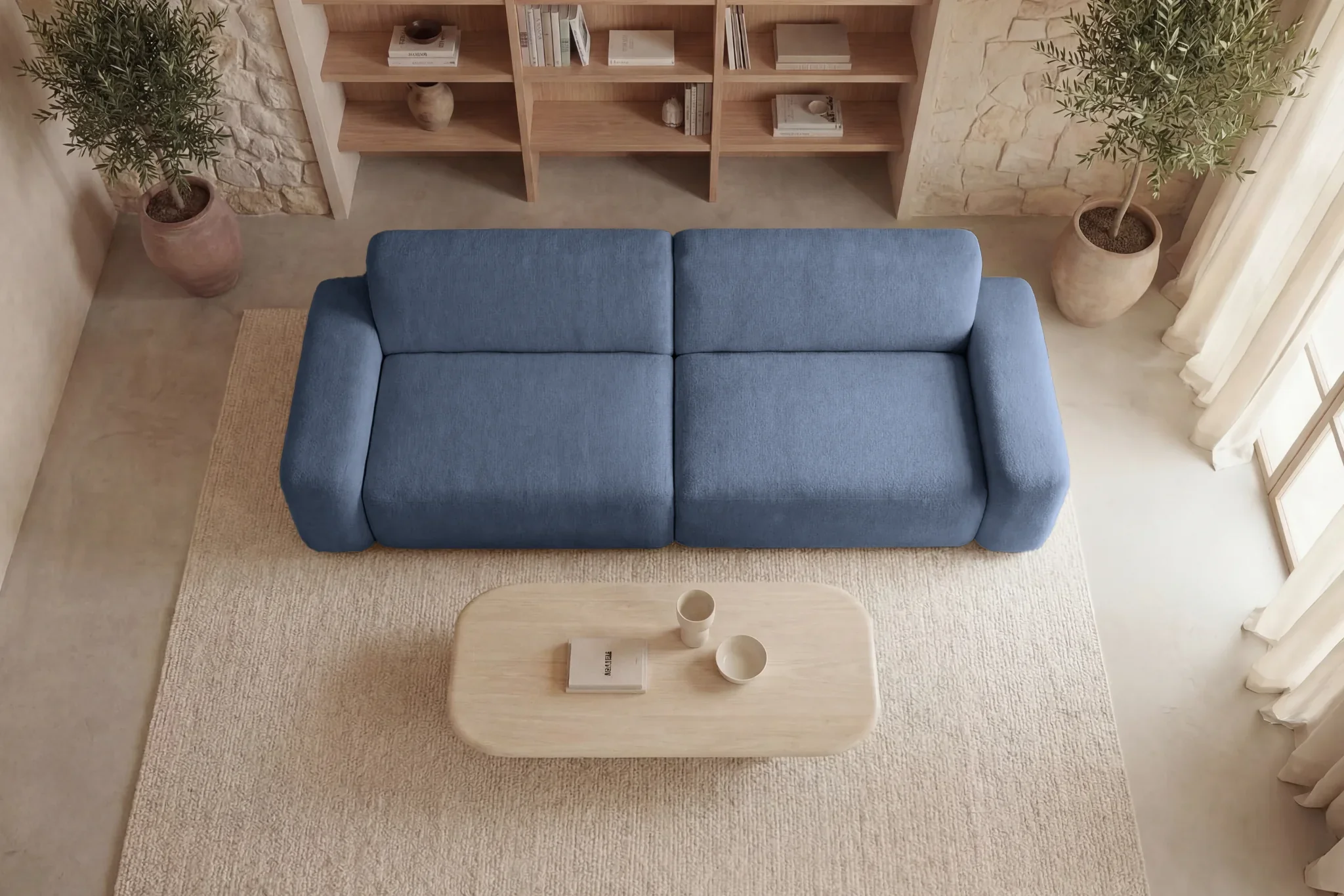 Ivy - Canapé Droit Convertible Coffre Tissu Chiné 3 Places - Image 18