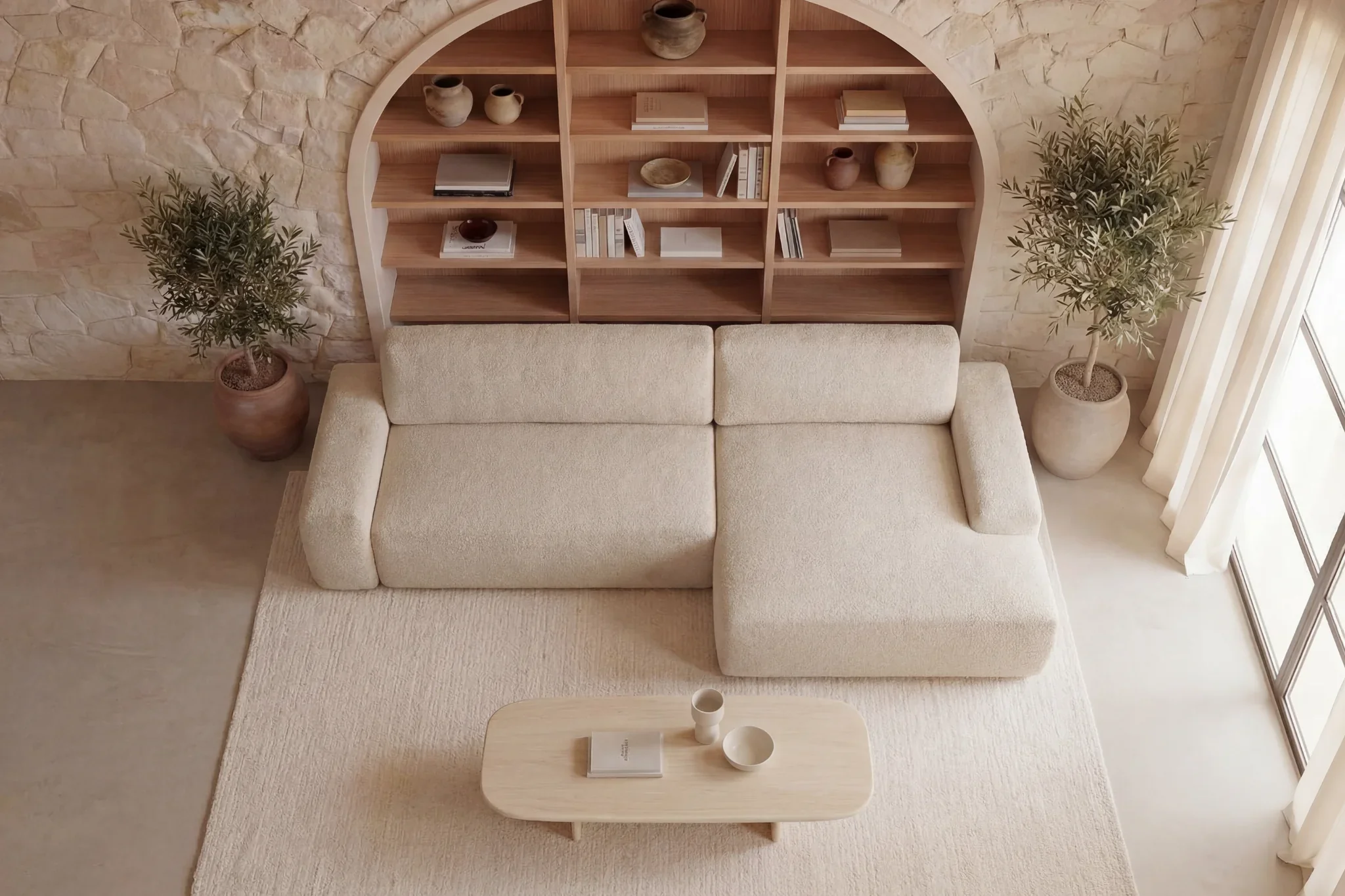 Ivy - Canapé D'Angle Convertible Tissu Chiné 4 Places - Droit - Image 18