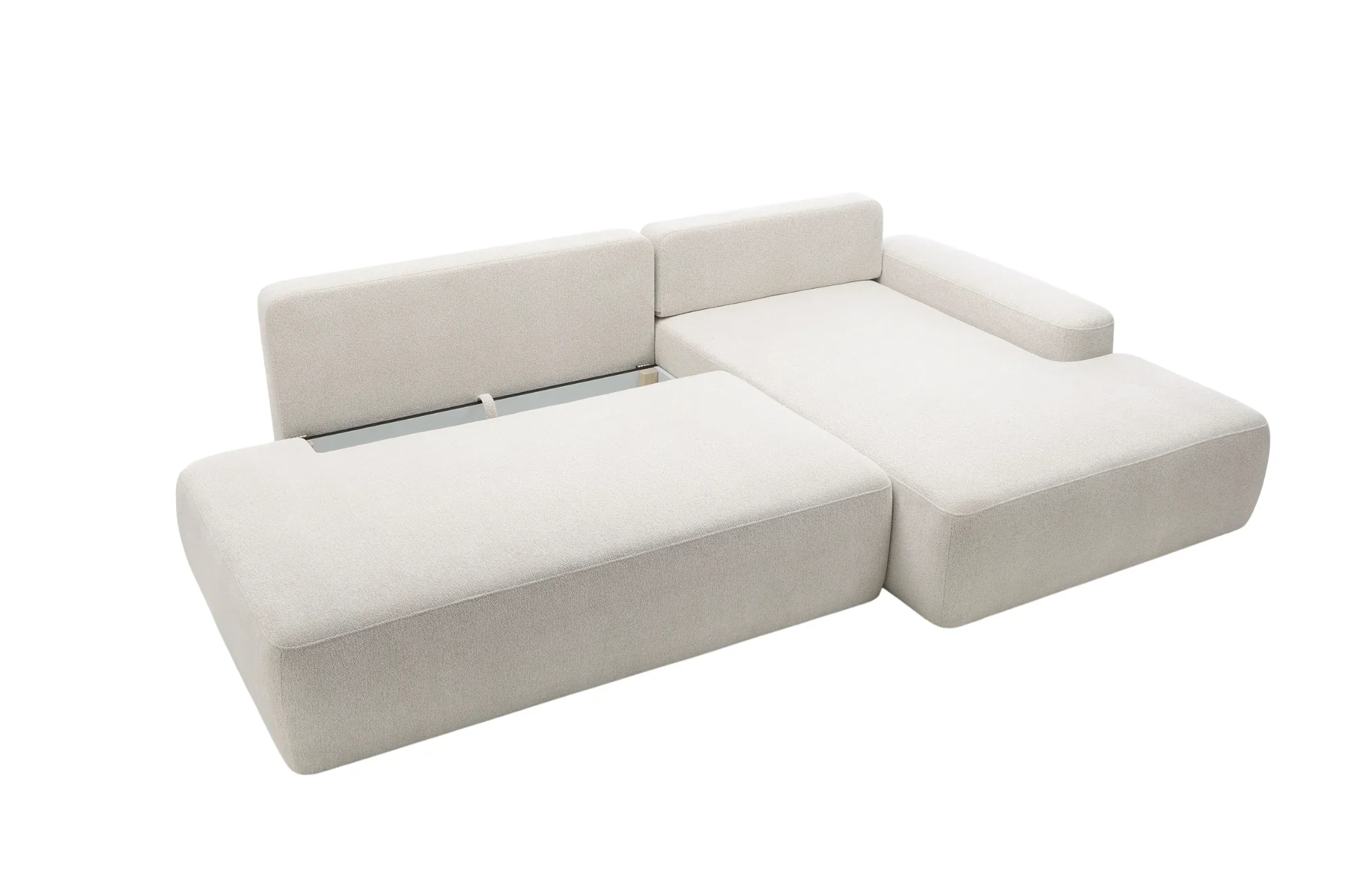 Ivy O - Canapé D'Angle Convertible Coffre Tissu Chiné 3 Places - Droit - Image 22