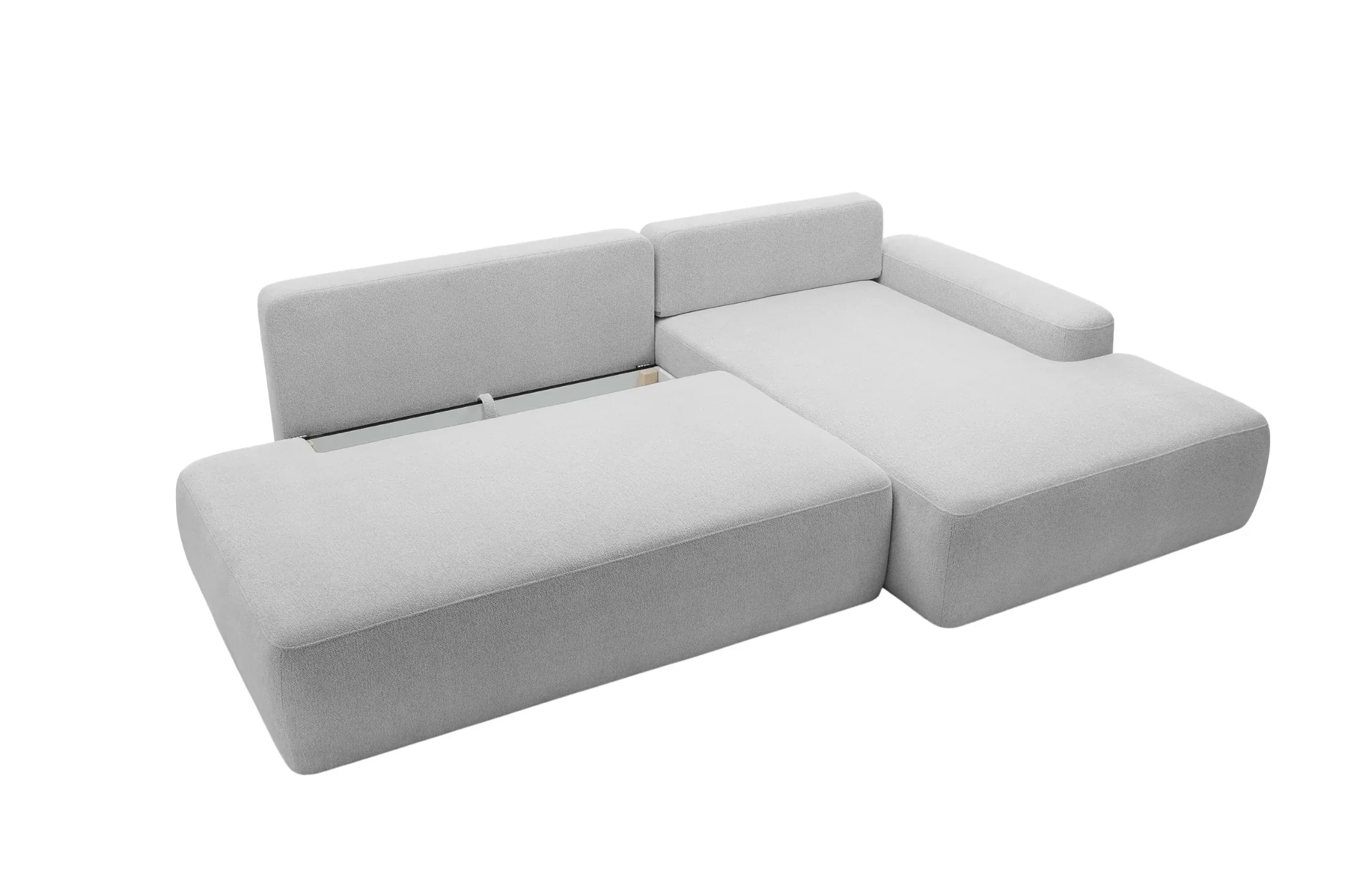 Ivy O - Canapé D'Angle Convertible Coffre Tissu Chiné 3 Places - Droit - Image 34