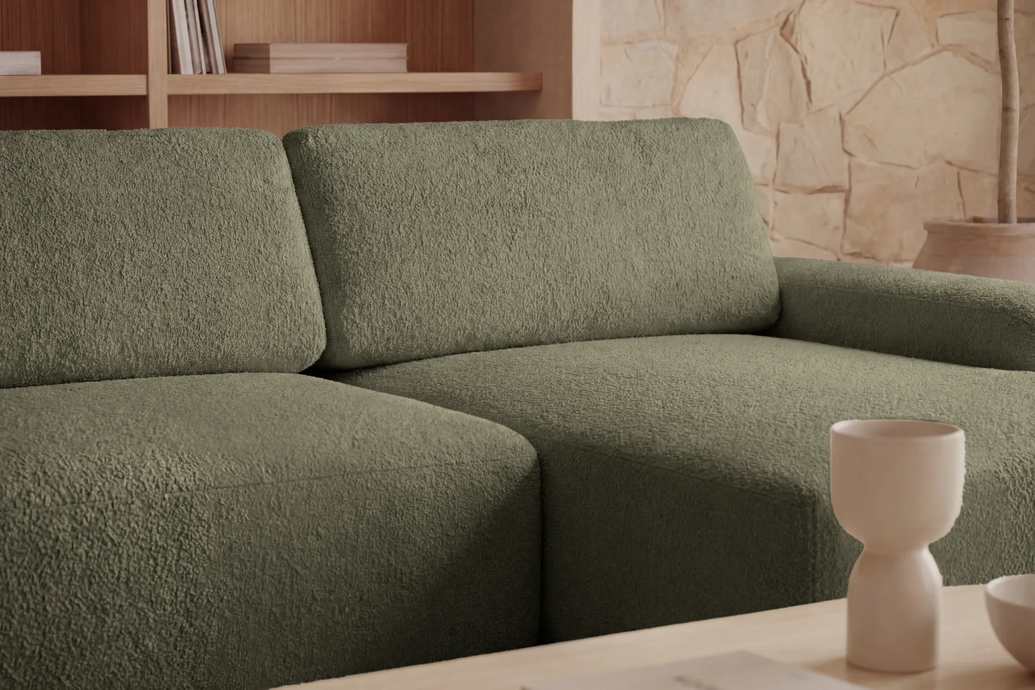 Ivy O - Canapé D'Angle Convertible Coffre Tissu Chiné 3 Places - Droit - Image 63