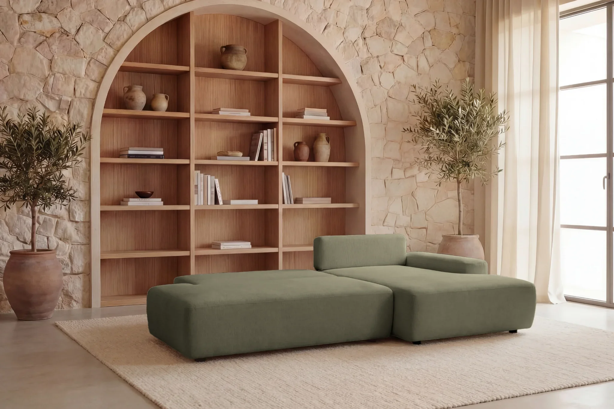 Ivy O - Canapé D'Angle Convertible Coffre Tissu Chiné 3 Places - Droit - Image 64