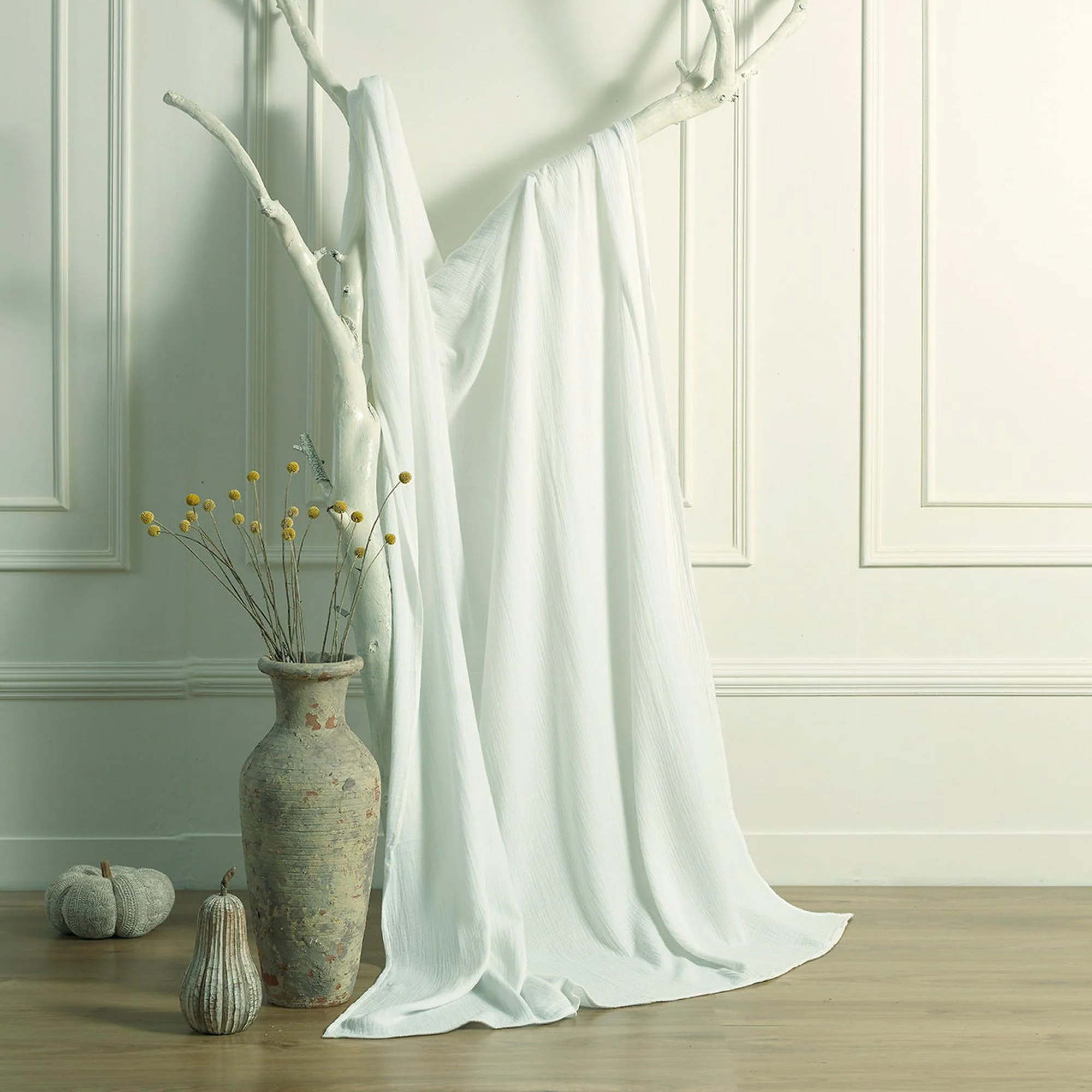 Jeté De Lit - Gaze De Coton - Blanc - Carla - Image 4