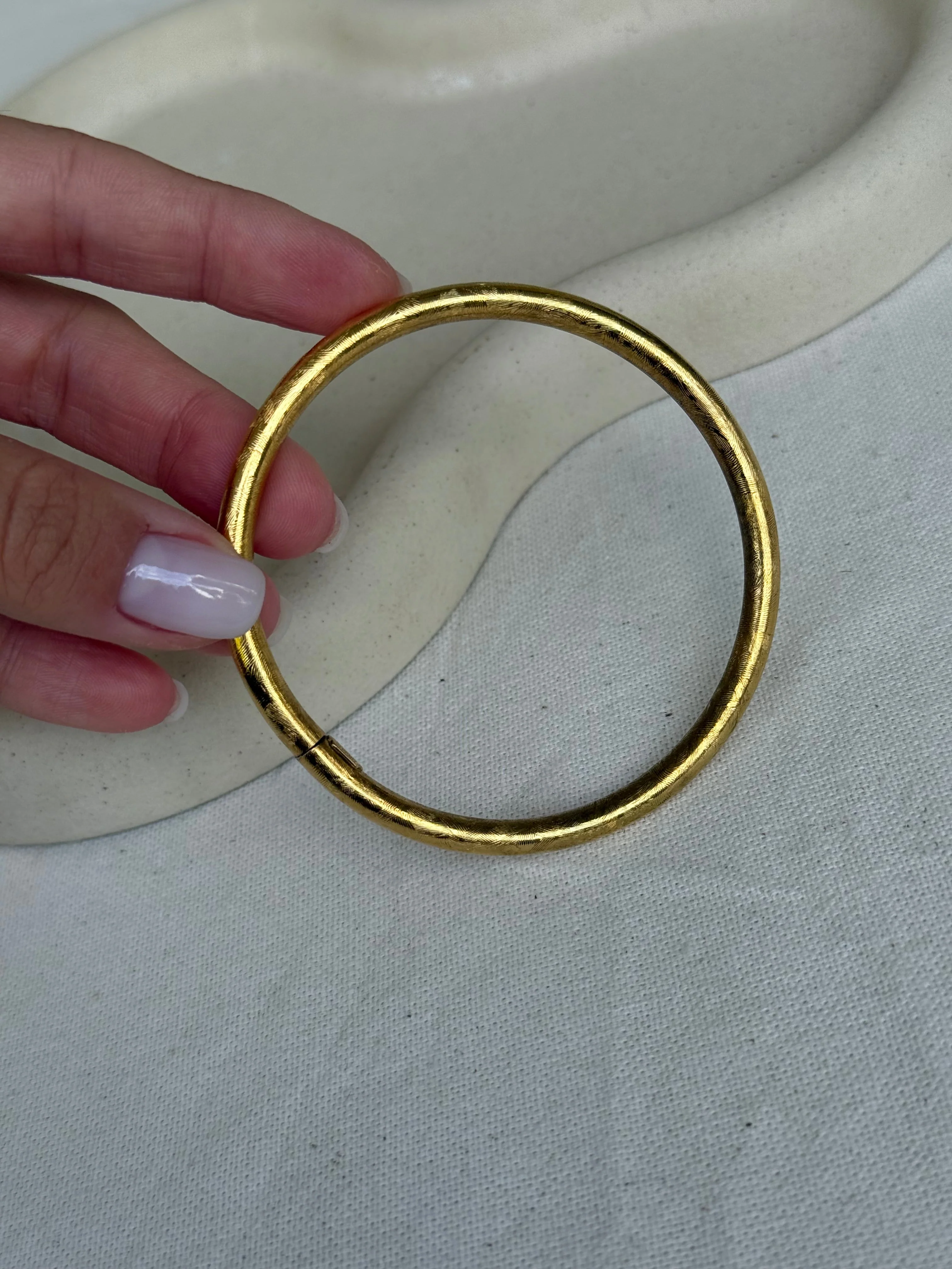 Christian Dior - Jonc Vintage - Doré Texturé - Image 3