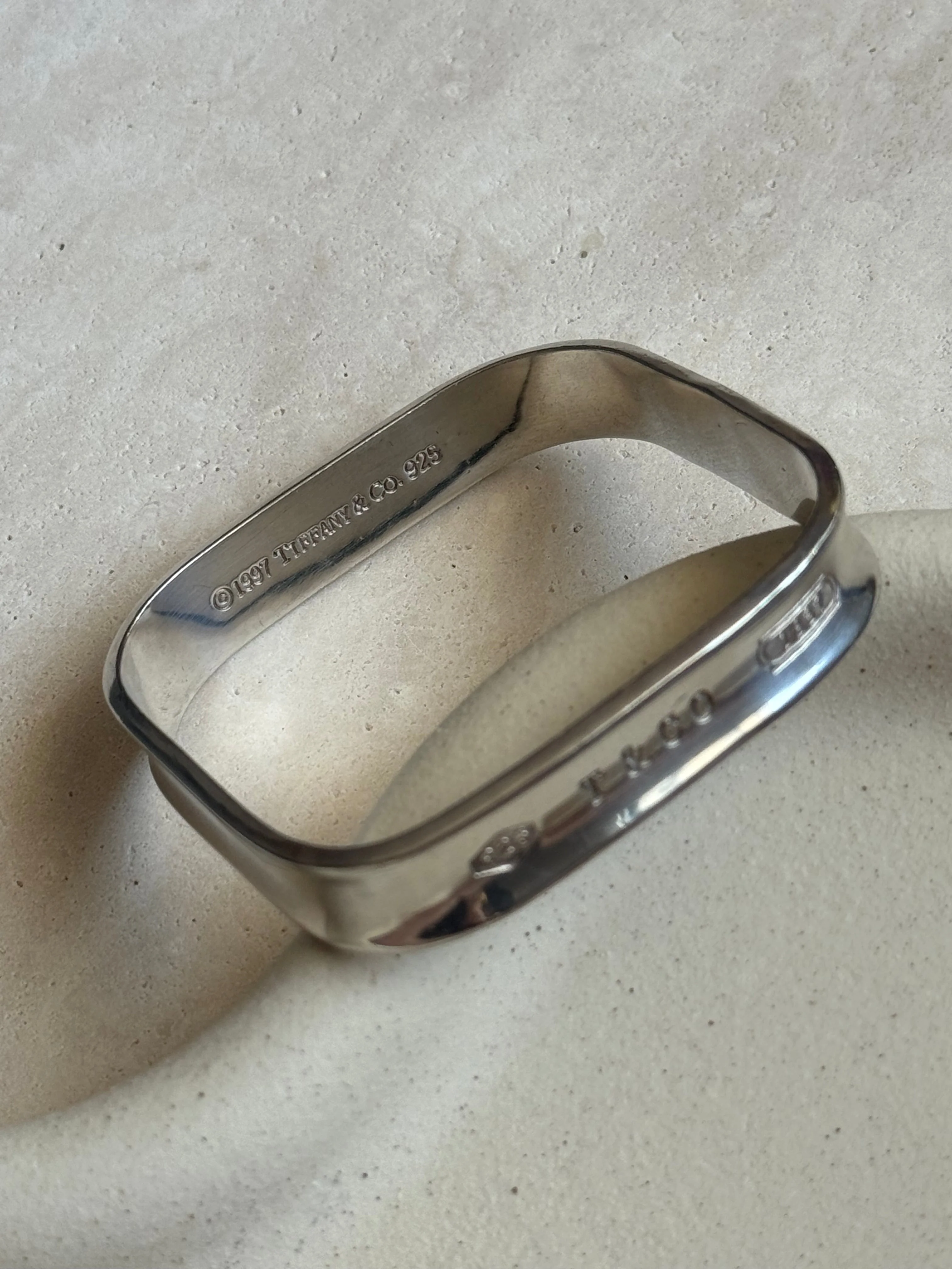 Tiffany & Co - Jonc Vintage - Carré En Argent - Image 3