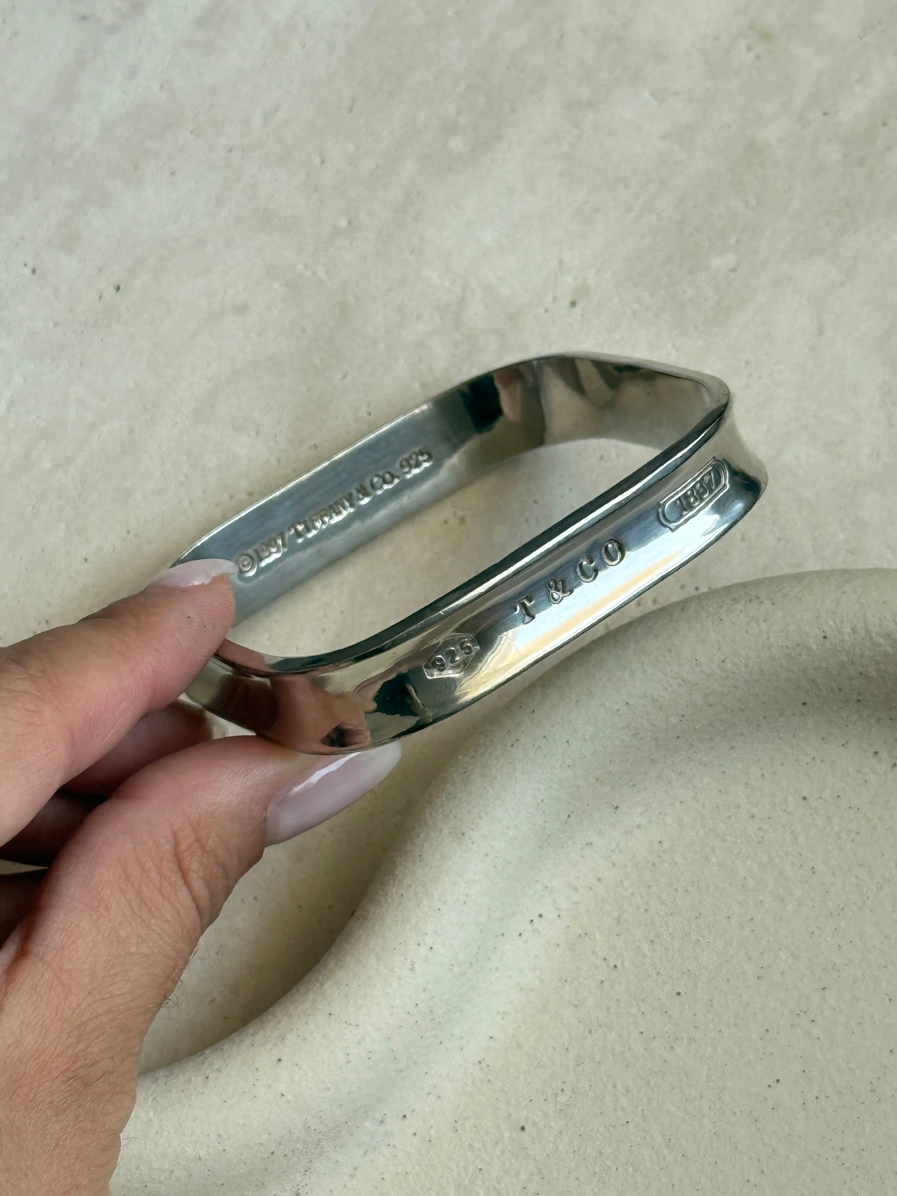 Tiffany & Co - Jonc Vintage - Carré En Argent - Image 4
