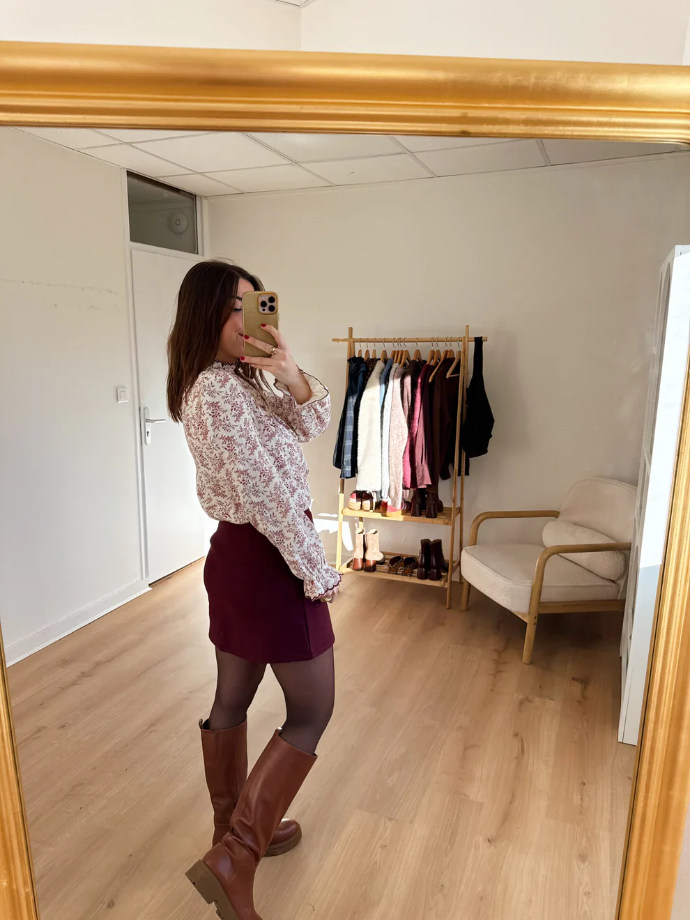Jupe Effet Laine Lou Bordeaux - Image 2