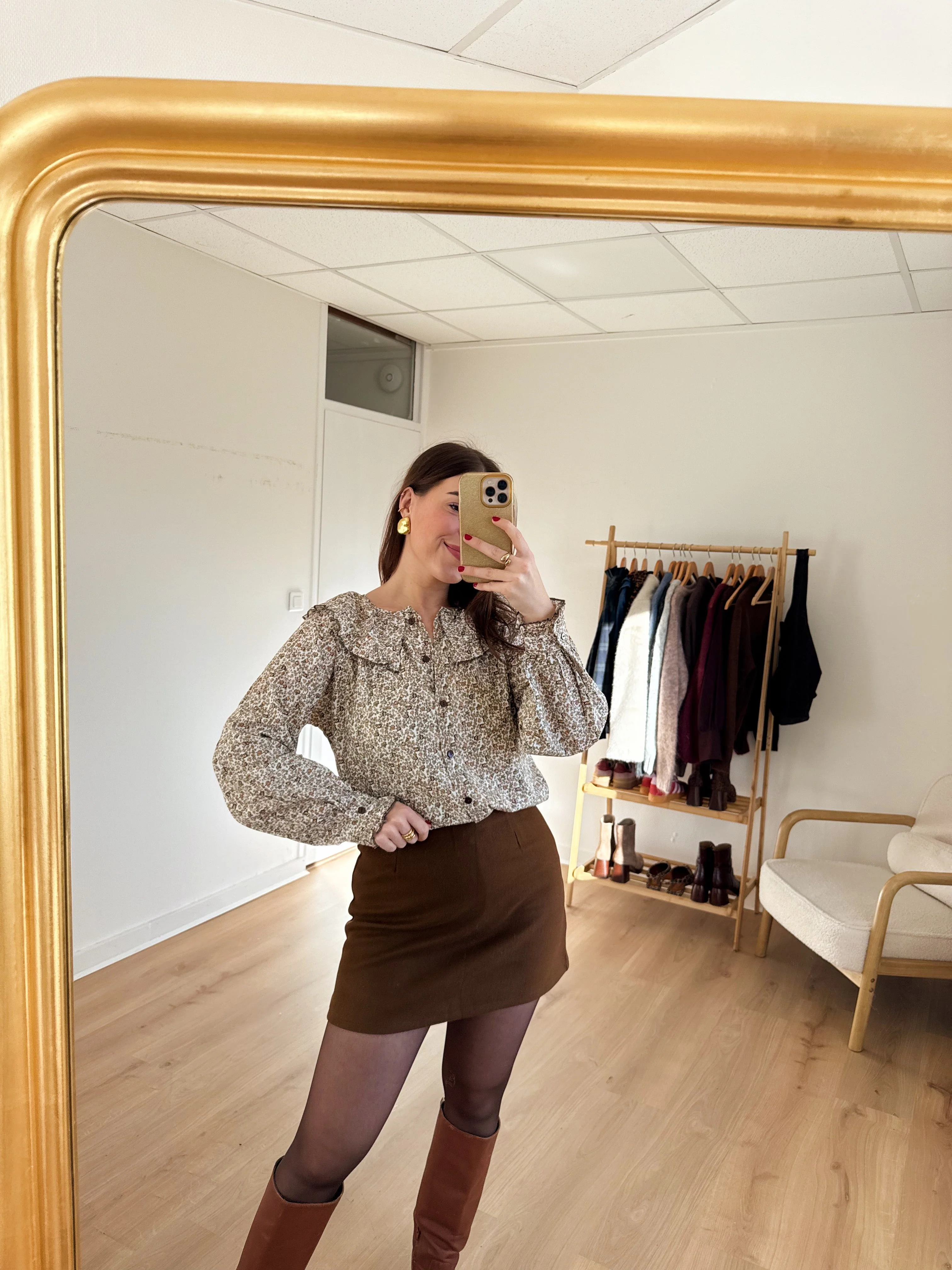 Jupe Effet Laine Lou Chocolat - Image 17