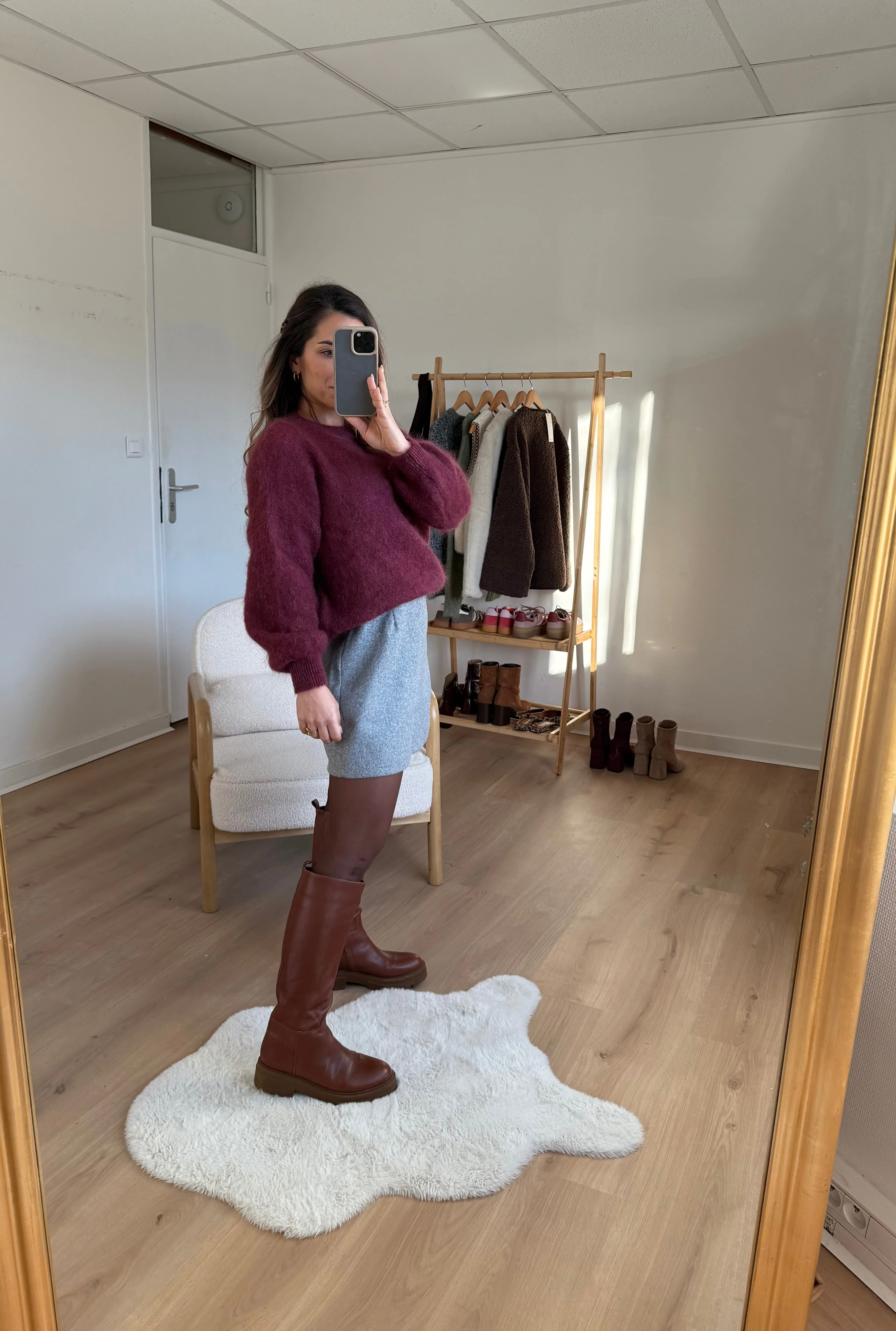 Jupe Effet Laine Lou Grise - Image 5
