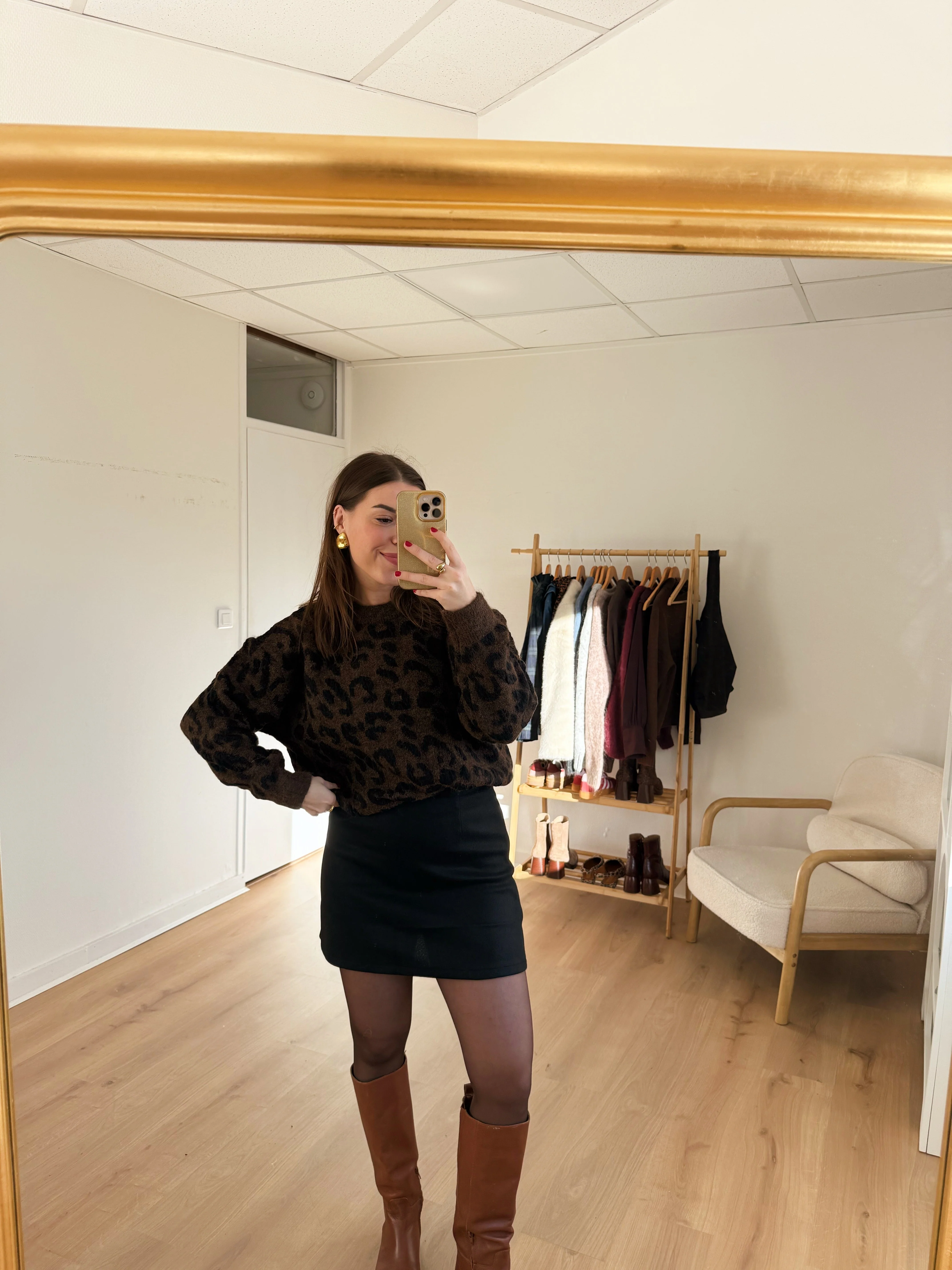 Jupe Effet Laine Lou Noire - Image 2