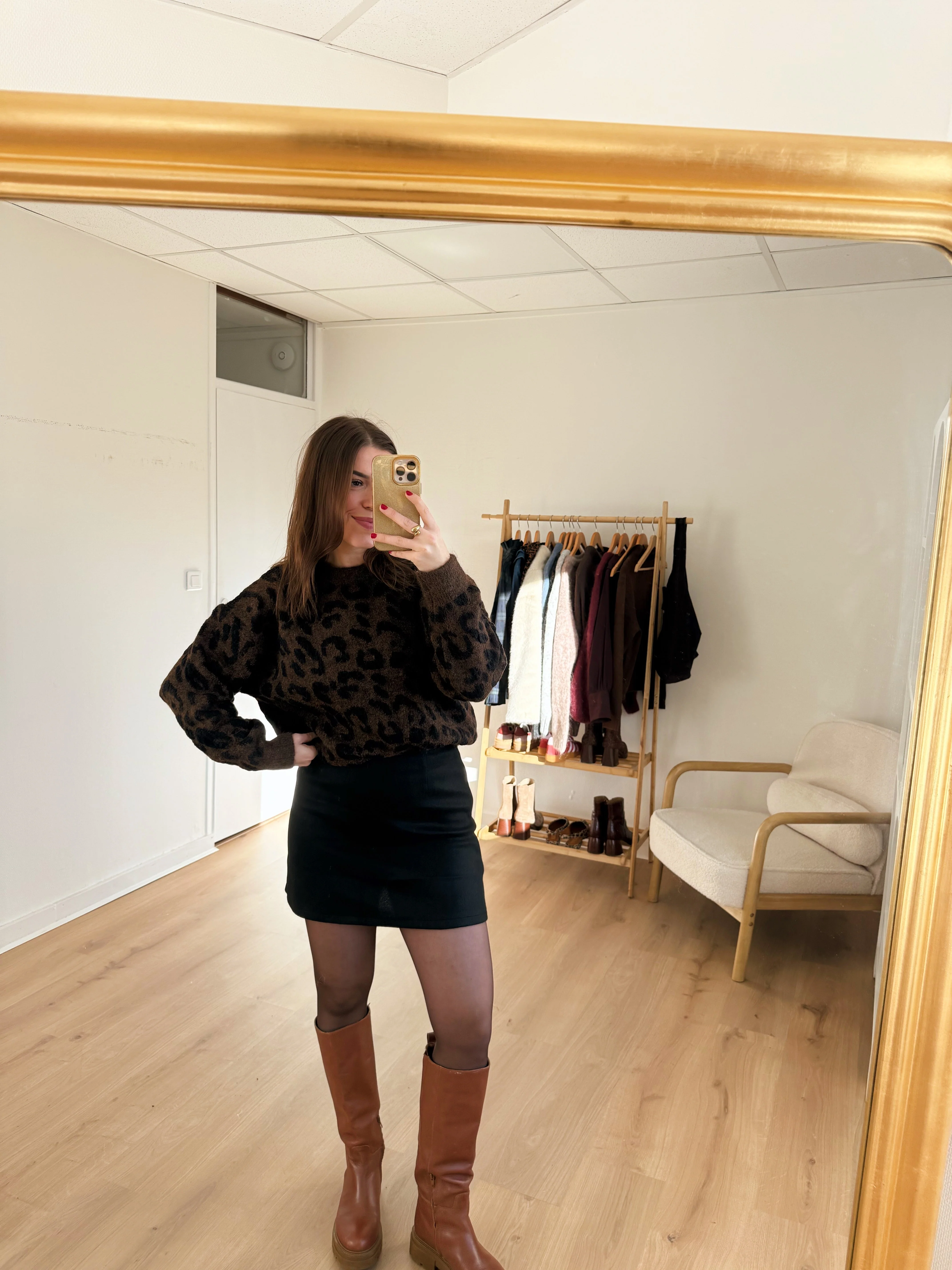 Jupe Effet Laine Lou Noire - Image 3