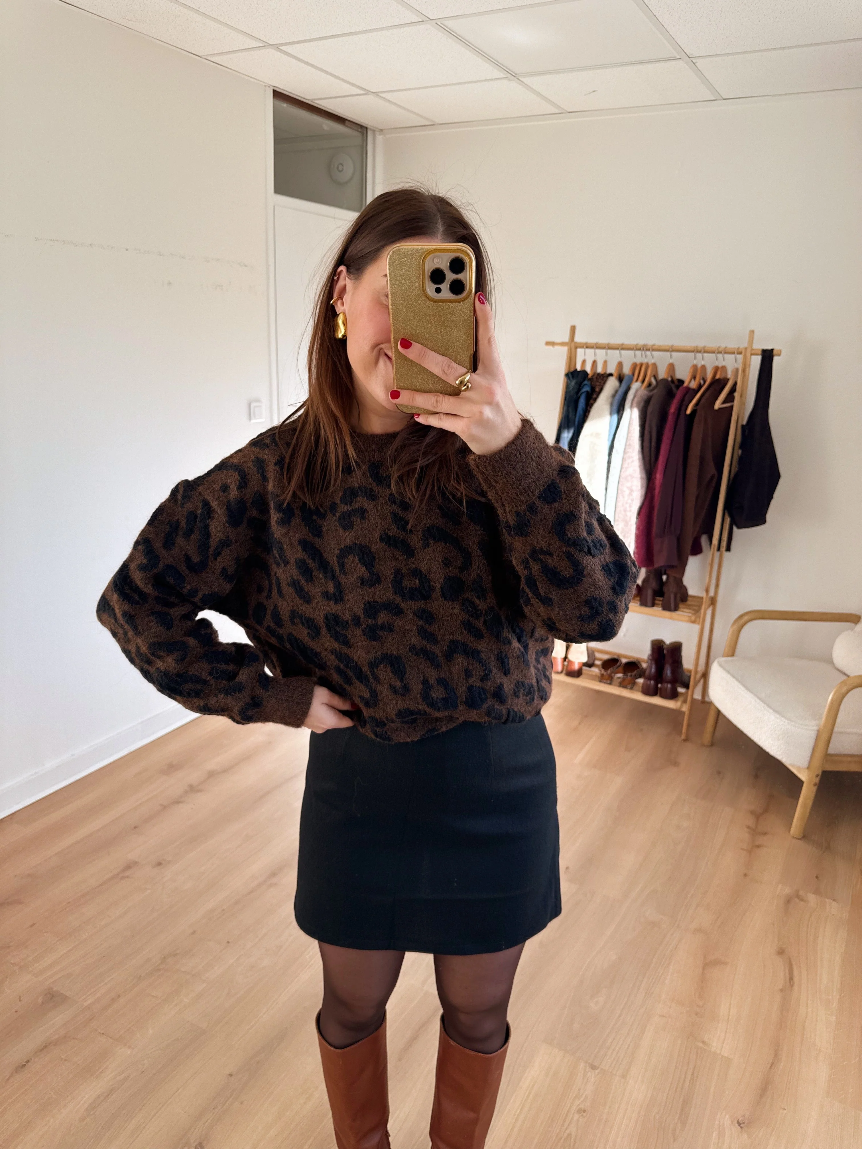Jupe Effet Laine Lou Noire - Image 4