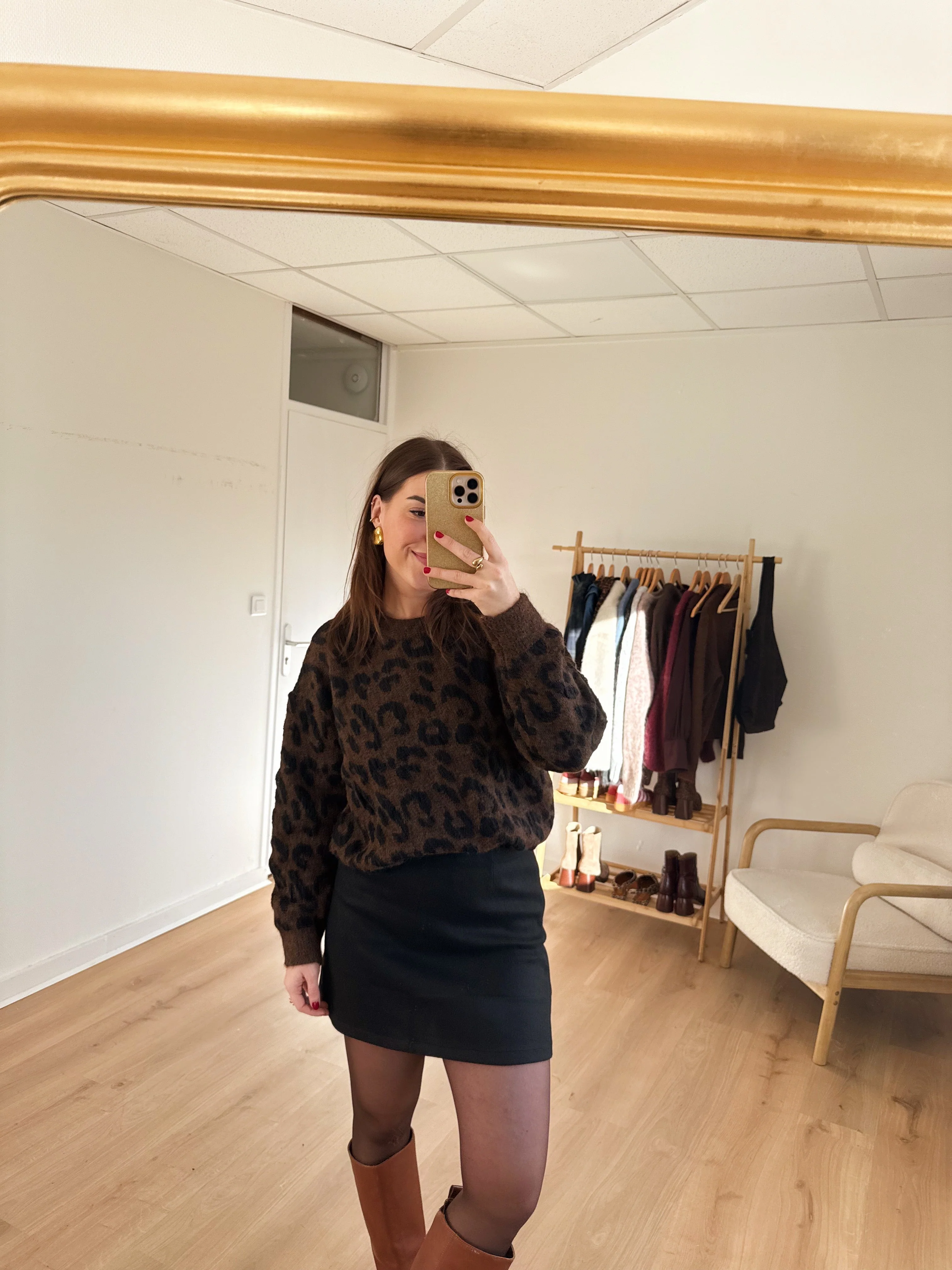 Jupe Effet Laine Lou Noire - Image 5