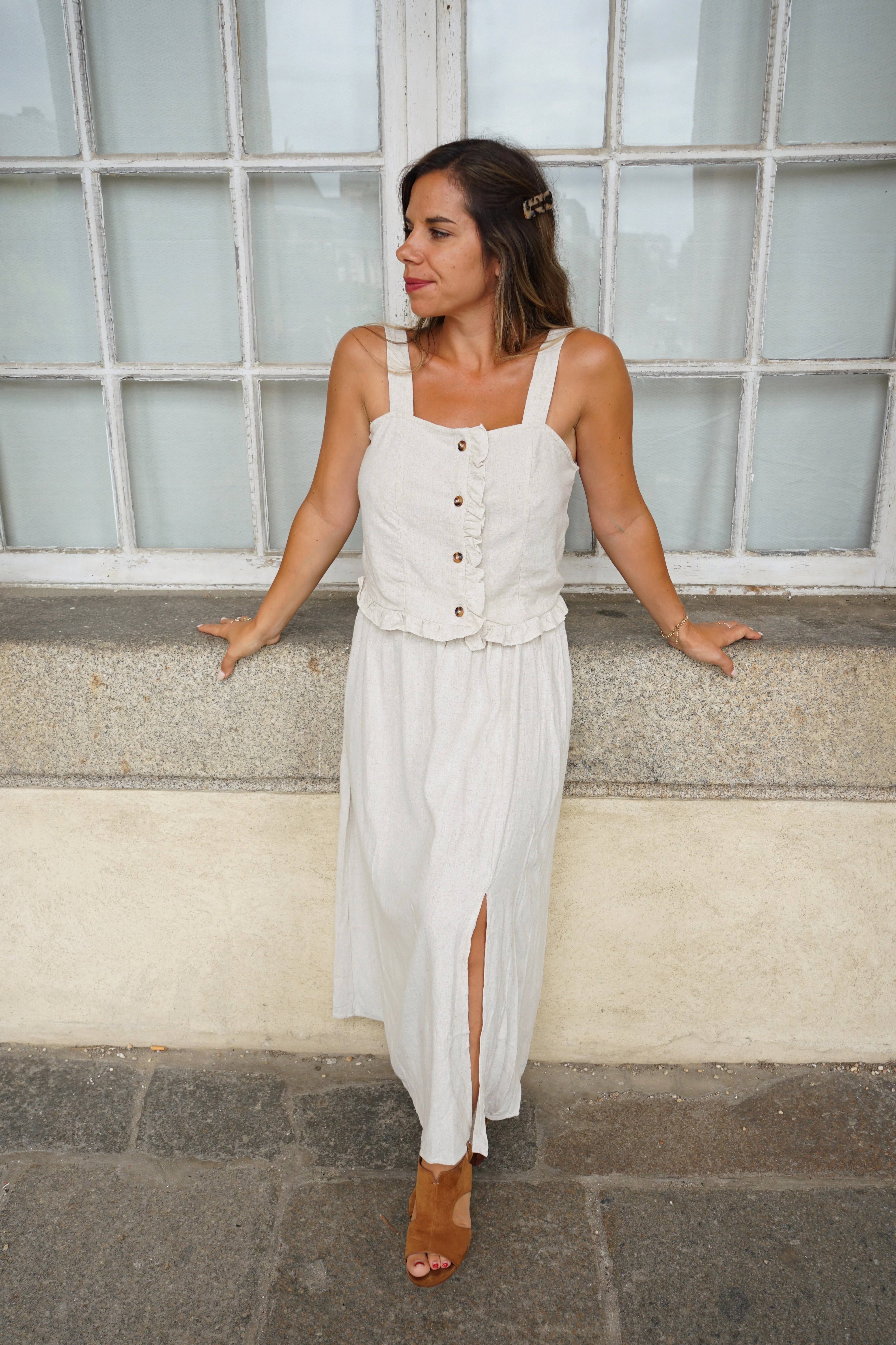 Jupe En Lin - Beige - Image 4