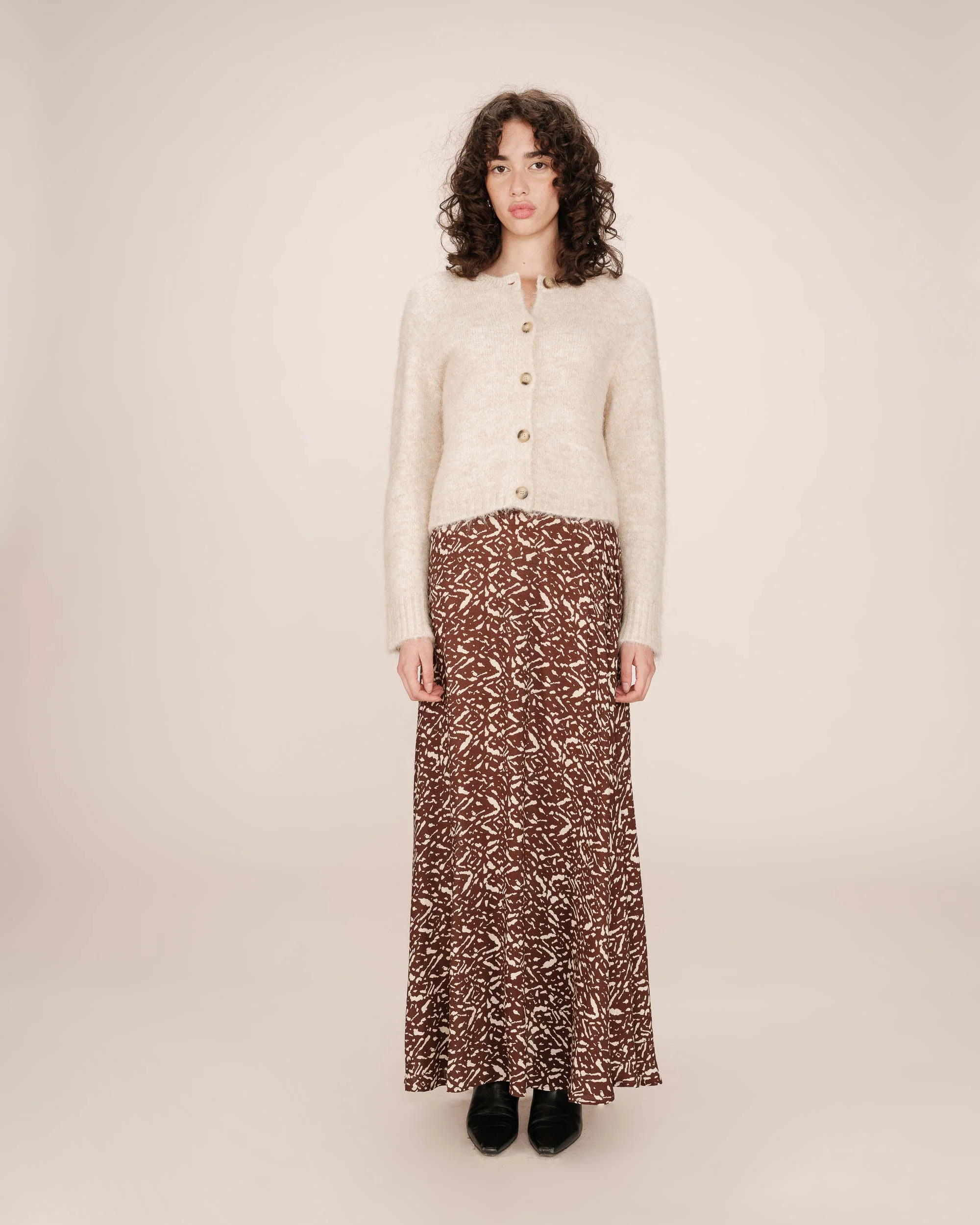 Jupe Longue Imprimée Chocolat Sibella - Image 3