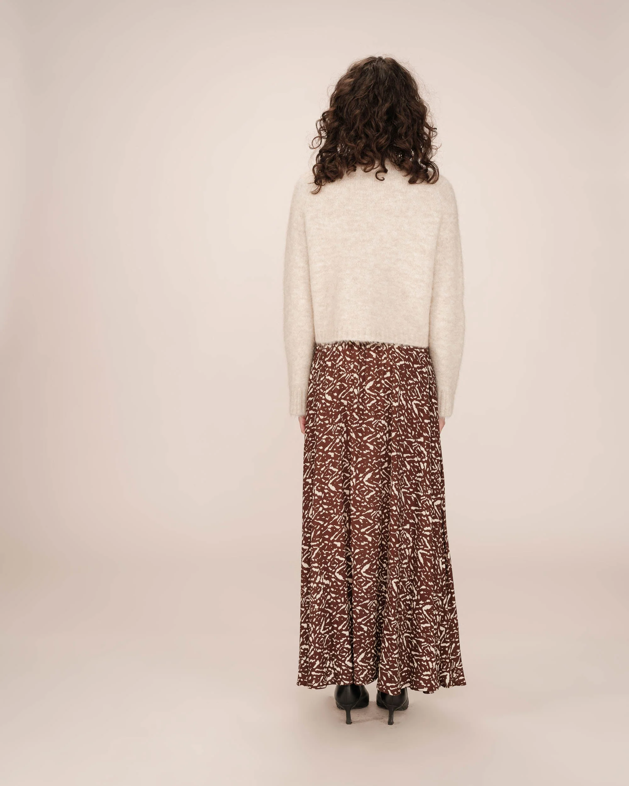 Jupe Longue Imprimée Chocolat Sibella - Image 5