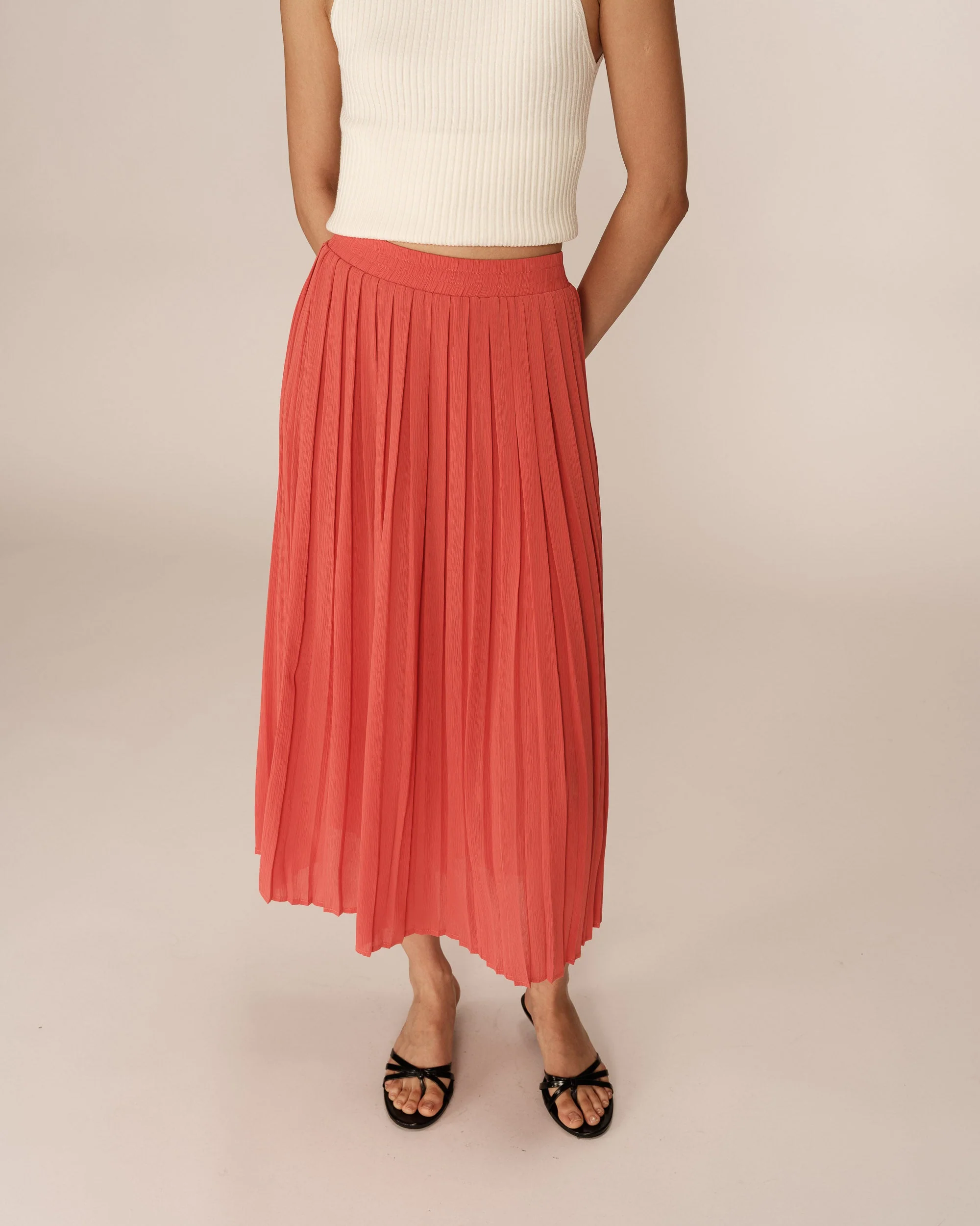 Jupe Plisse - Corail - Image 2