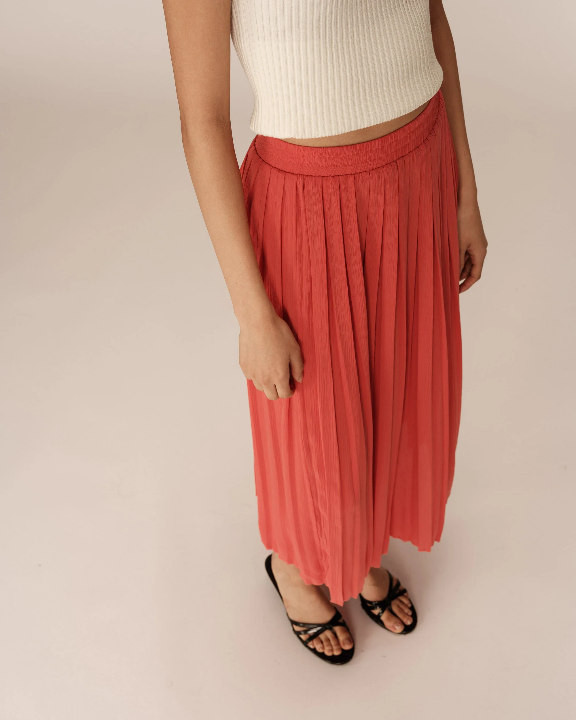 Jupe Plisse - Corail - Image 3