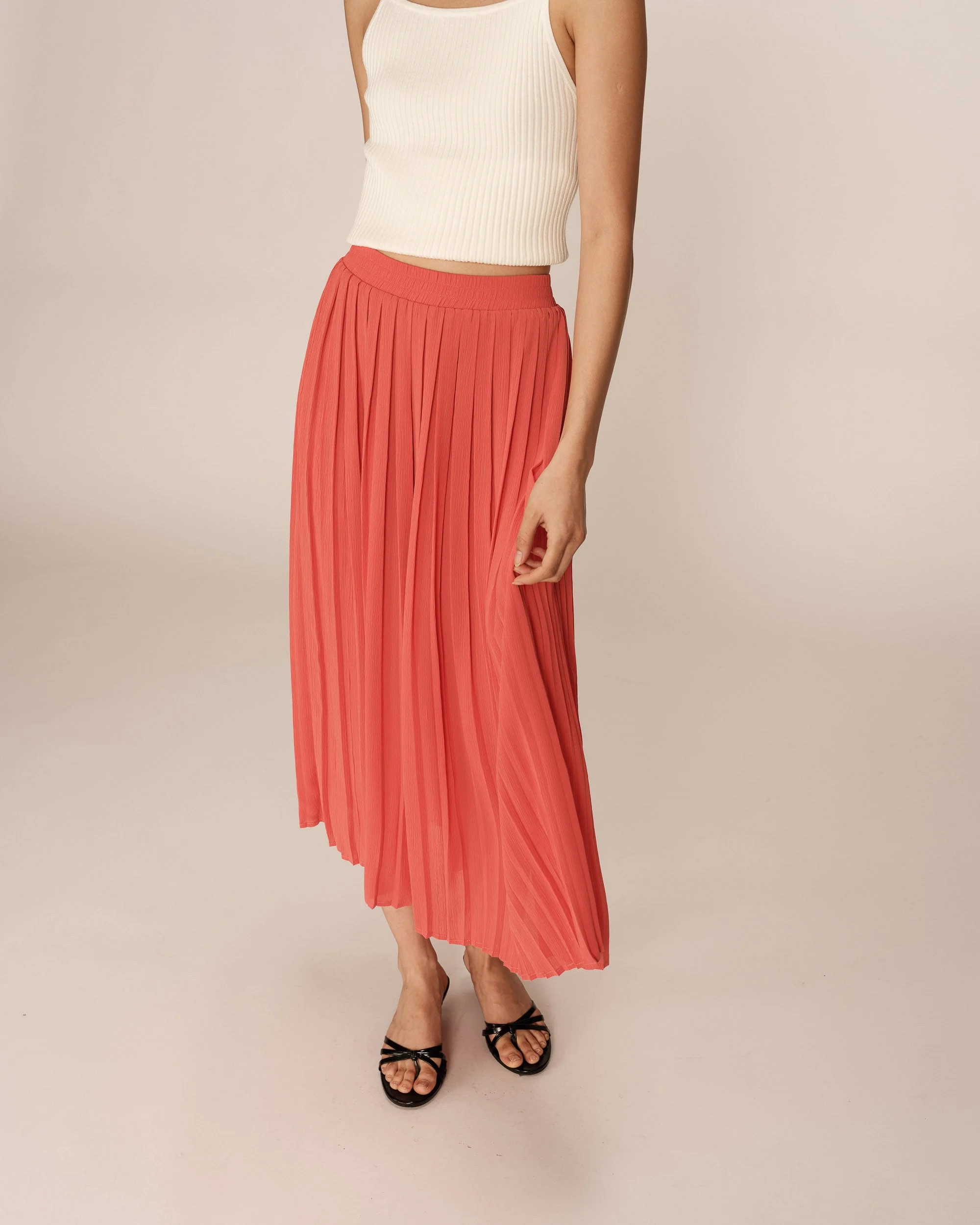 Jupe Plisse - Corail - Image 4