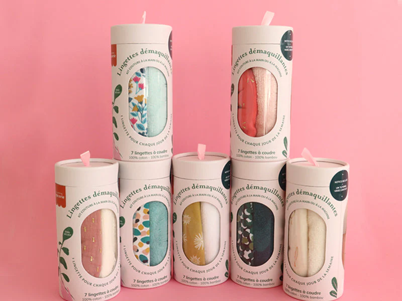 Kit Couture - 7 Lingettes Démaquillantes À Coudre - Ecru/Or - Image 2